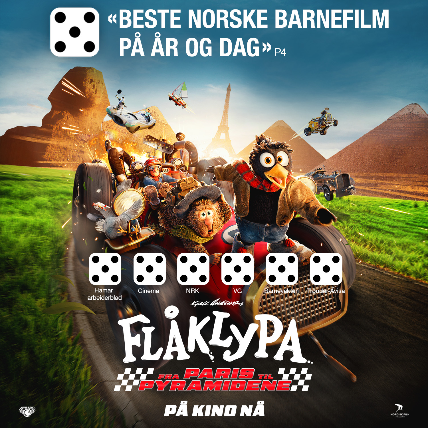 Ny sjanse sundag 4. januar klokka 17.00 🔥
FLÅKLYPA - FRA PARIS TIL PYRAMIDENE 🏎🍿🎬
https://checkout.ebillett.no/211/events/946/purchase
Dagens forestilling er utselt, og vi har sett opp att den populære filmen att 4. januar.
"Den beste norske barnefilmen på år og dag" i følgje P4 🤩
I dag kan du også få med deg:
AVATAR: FIRE AND ASH. Aldersgrense 12 år. 26. desember klokka 15.00 og 4. januar klokka 19.00
https://checkout.ebillett.no/211/events/939/pursere
FREMDELES HER. Oscarvinnande film frå Brasil. Aldersgrense 12. år. 26.
desember klokka 19.00.
https://checkout.ebillett.no/211/events/940/purchase