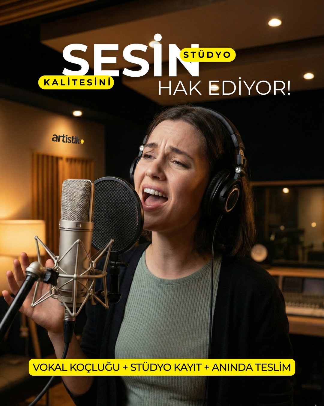 Sesin, Sadece Senin Kulaklarında Kalmasın! 🎙️✨
Şarkı söylerken hissettiğin o tutkuyu profesyonel bir tınıya dönüştürmeye hazır mısın? Artistik Stüdyo’da sadece kayıt almıyoruz; vokal koçluğumuzla performansını en üst seviyeye çıkarıyoruz.
✅ Vokal Koçluğu: Kayıt sırasında teknik destek ve yönlendirme.
✅ Stüdyo Kayıt: En kaliteli ekipmanlarla pürüzsüz ses.
✅ Anında Teslim: Kaydın biter bitmez parçan elinde!
Kendi şarkını kaydetmek veya sevdiğin bir parçayı cover’lamak için daha fazla bekleme. Sahne senin! 🌟
👉 Detaylı bilgi ve randevu için DM üzerinden bize ulaşabilirsin.
#ArtistikStüdyo #SesKaydı #VokalKoçluğu #MüzikStüdyosu #ŞarkıSöylemek #AntalyaMüzik #KayıtStüdyosu #Vokal #CoverTürkiye #MüzikEğitimi #StüdyoKayıt #SesEğitimi #ŞanDersi