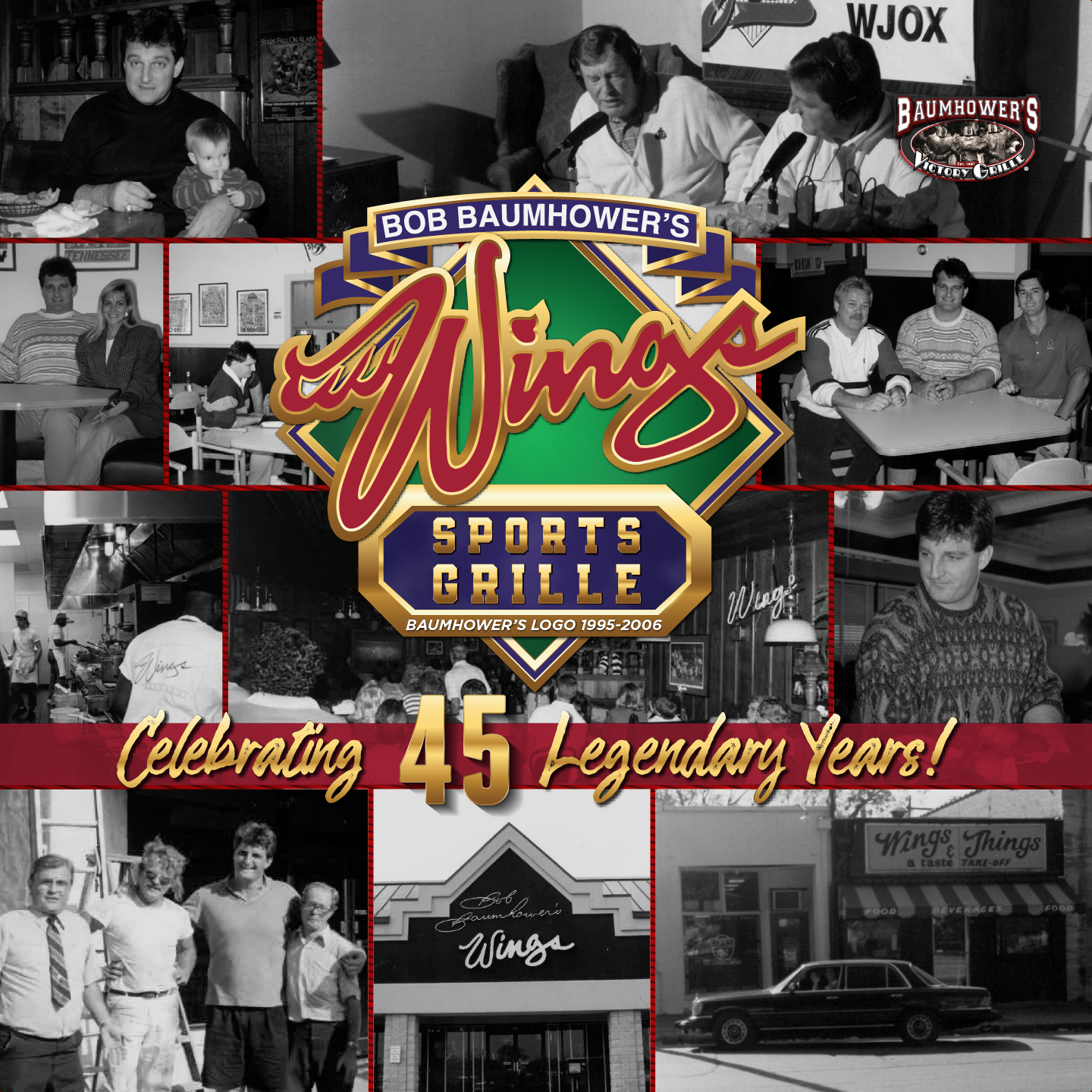 This year, we’re celebrating 45 Legendary Years! 🎉🥂🍗
WINGS! COMMENT and TAG the true OG's (Original guests) who still call us WINGS!
Join us as we kick off the celebration and head into 2026 with Bowl Season favorites, featuring our FAMOUS Alabama Hot Chicken and crave-worthy bowls like our Gooey Buffalo Mac n' Cheese! To help your wallet recover after the busy holiday season, enjoy signature items from our Inflation Bites Menu, starting at $8.99 +a complimentary beverage!
Thank you for allowing Baumhower’s Victory Grille to serve you for 45 legendary years and be a part of your family. We are truly humbled and forever grateful!