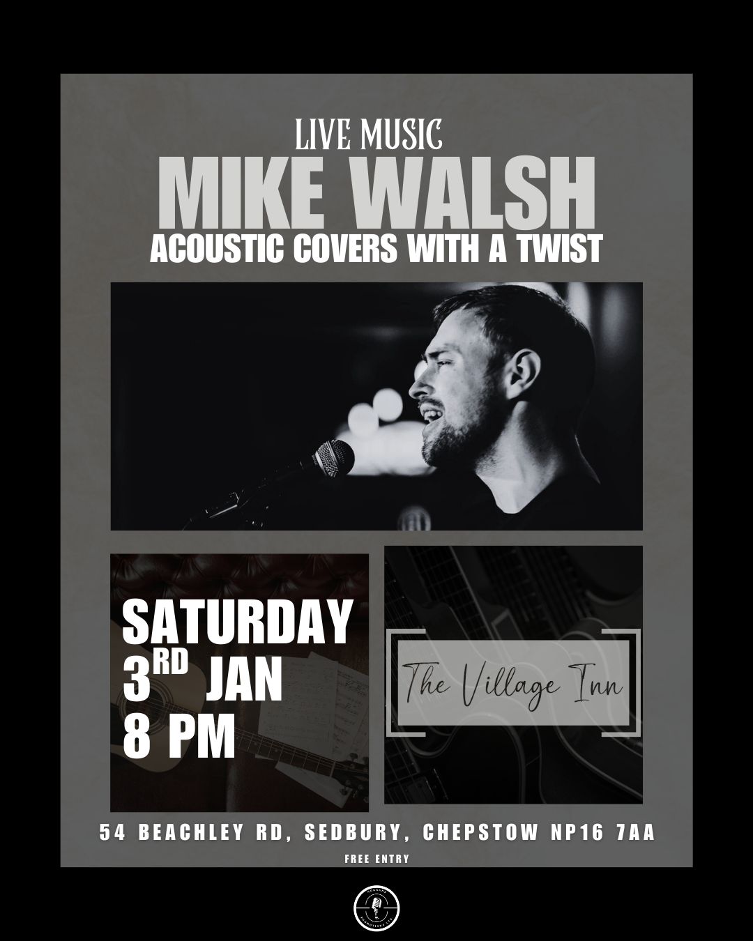 Tomorrow night is our first live music instalment of 2026, and we've got Mike Walsh performing a fantastic set of acoustic covers! Come on in and get warm, have a drink, and join in the singalong 🎶🍻
🗓️ Saturday 3rd January
⌚ 8PM
📍 The Village Inn, Sedbury
@mikewalshmusic #livemusicvenue #sedbury #saturday #saturdaynight #saturdaynights #livemusic
