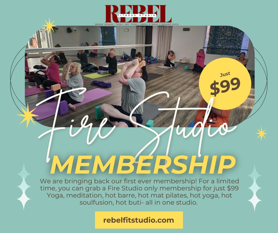 For a limited time, grab a Yoga & Hot Classes-Only Membership for just $99.
Enjoy unlimited access to:
🔥 Yoga
🔥 Hot Yoga
🔥 Hot Barre
🔥 Hot Mat Pilates Fusion
🔥 Hot Soulfusion
🔥 Meditation
🔥 Hot Buti
One studio. All the heat. Don’t miss out—get yours before it’s gone!
#danvillein #hendrickscountyindiana #rebelfitstudio #brownsburgindiana #rebelsalwaysrise #plainfieldindiana #avonin #Community #cardioworkout #shoplocal #selflove #HendricksCountyIN #yogaisforeverybody #yogaeverydamnday #lovethebodyyourein #strongisthenewpretty #317yogis #danvilleindiana #groupfitness #selfcare #sweatyworkout #mytribe #barre #fitefitavon #hotyogalife #hotyogastudio