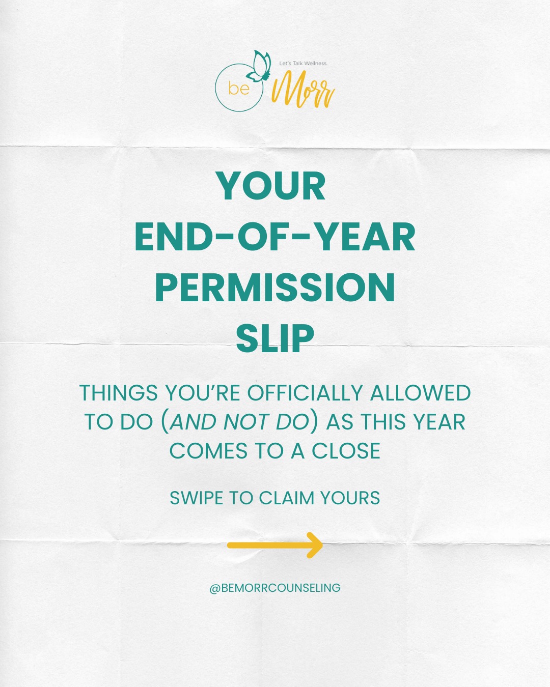 Consider this your official permission slip as we close out the year. 💛
You don't have to have it all figured out. You don't have to wait until you've "done enough" to rest. You don't have to become a whole new person on January 1st.
The current you—the one who made it through this year—is already worthy.
Screenshot the one you need most. Save it. Come back to it.
Here's to moving at your own pace. 🤍
