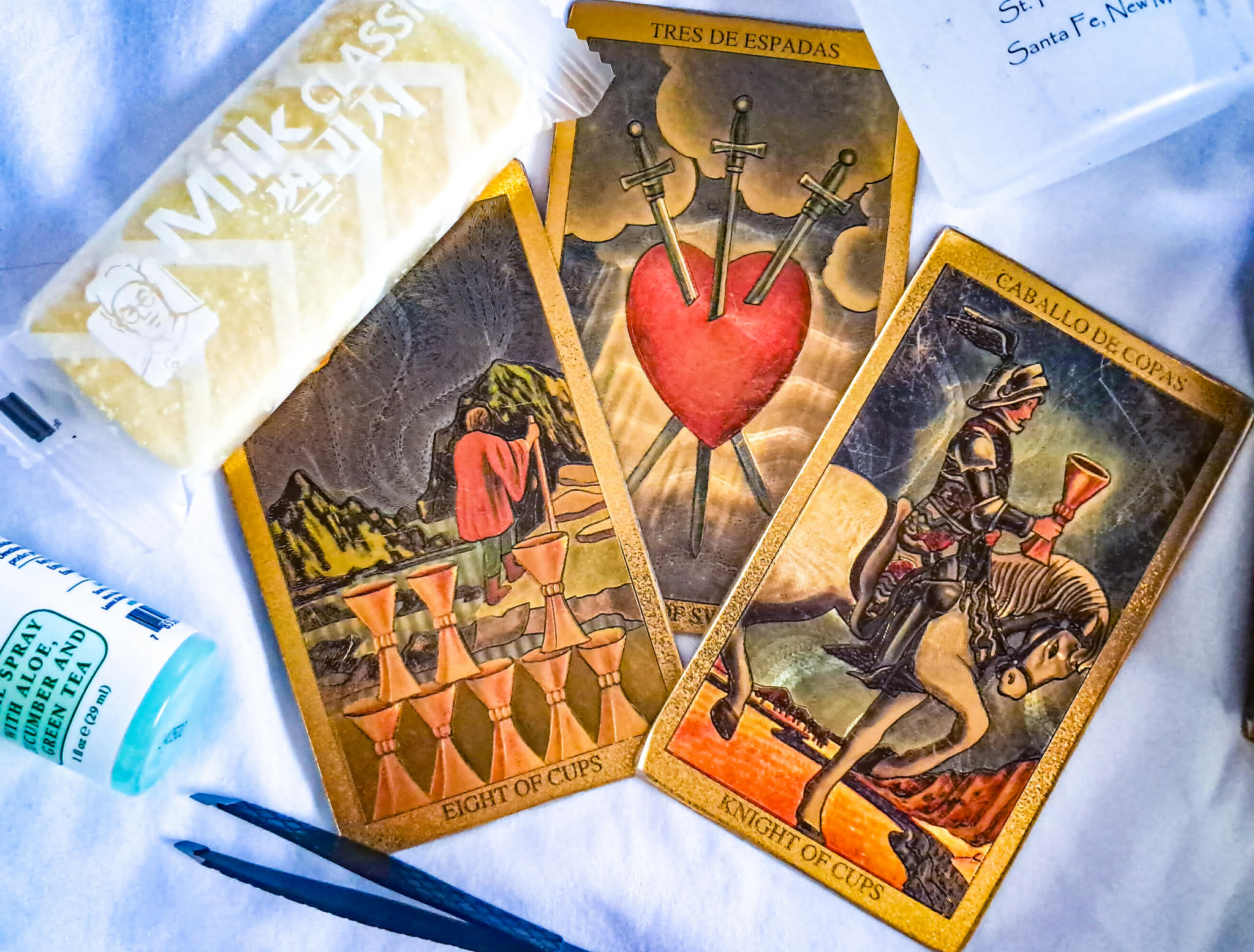 ome days, the cards refuse to sit the way they usually do.
Today, the center card — the General Energy — would not rise above the others. The energy only flowed when it sat slightly underneath, still central, still present… but not allowed to lead.
That matters.
Because the leading energy today is the Three of Swords — heartbreak, grief, rejection, emotional pain. The sharp awareness that something hurt, and that it mattered because it was real.
This pain exists today. It must be acknowledged.
But it cannot be allowed to take control.
It’s the day after Christmas. And for many, holidays don’t end in joy — they end in aftermath. Words said. Words not said. Presence missed. Expectations broken. What remains is often grief, not celebration.
The Three of Swords sits at the center of the day — but beneath the others — reminding us: feel it, but do not obey it.
To lean into: The Eight of Cups.
The figure who built something meaningful… and still chose to walk away. Not in anger. Not impulsively. But because staying would mean abandoning himself.
There’s no promise of what comes next. Only the quiet courage to leave what no longer sustains you.
To deter from: The Knight of Cups.
Charm without truth. Smoothing things over. Wearing kindness as a mask. Performing “okay” instead of being honest.
Today asks for something deeper.
Name the hurt — don’t let it rule.
Don’t decorate pain to make it palatable.
And don’t stay where the wound keeps reopening.
Some days aren’t for healing yet.
They’re for choosing not to remain where you already know the ending.
#CommunityTarot #TarotReflection #AfterTheHolidays #ThreeOfSwords #EightOfCups #KnightOfCups #EmotionalTruth #TarotGuidance #CollectiveEnergy #GriefAndGrowth #SpiritualProcessing #TarotForToday #AncestralWisdom #QuietStrength