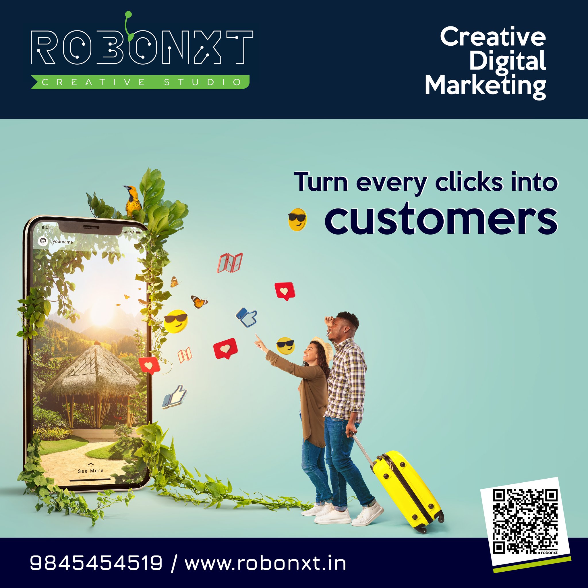 Turn every clicks into customers.......#robonxtcreativestudio #digitalmarketing