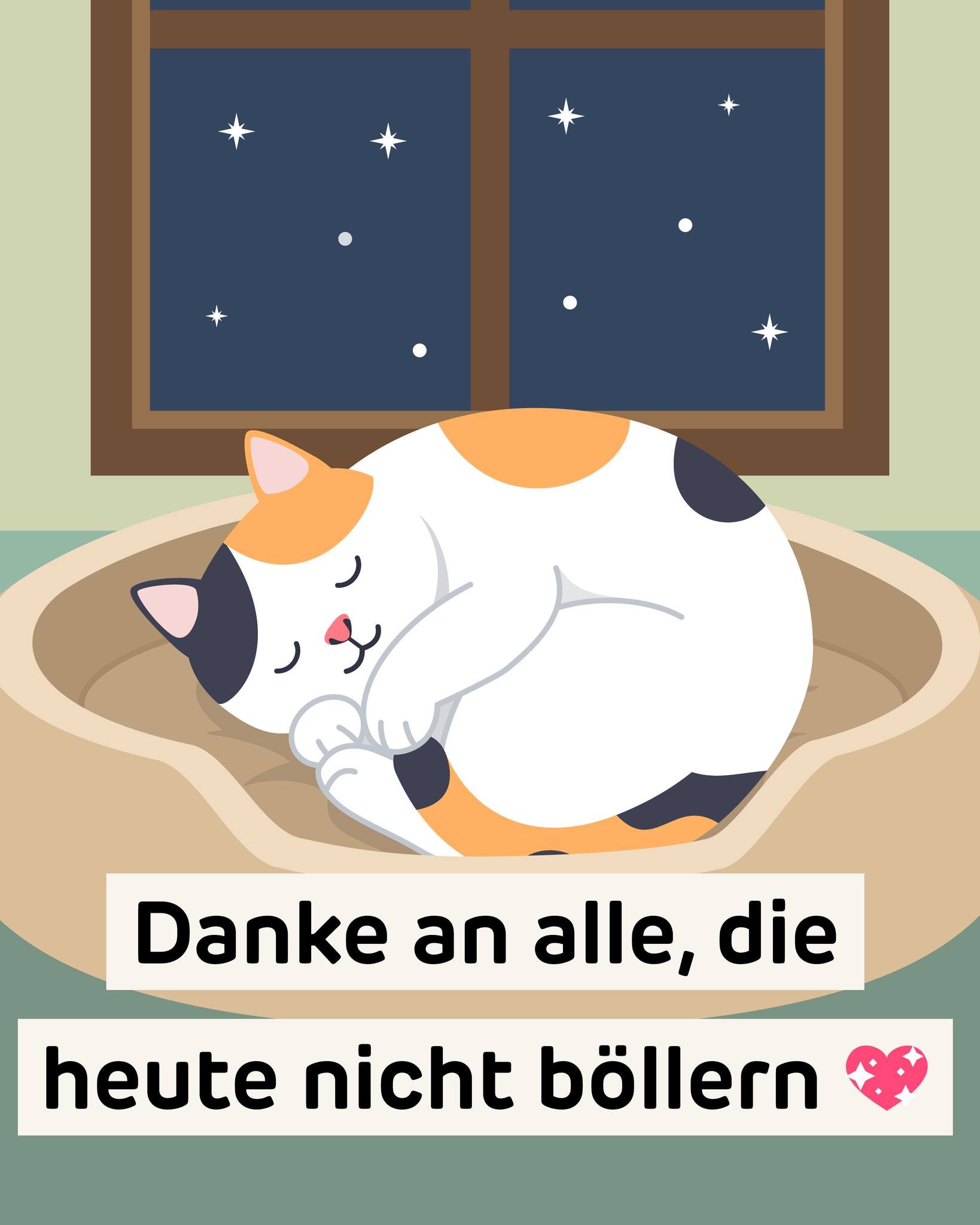Katzen feiern kein Silvester – und Feuerwerk mögen sie erst recht nicht. Auch für andere Tiere ist die Knallerei zum Jahresende ein grosser Stress und kann sogar lebensgefährlich sein. 😓
Wir danken darum allen, die es heute Nacht ohne Lärm lustig haben. Und allen, die mit einem Büssi oder einem anderen Tier zusammenleben, wünschen wir viel Glück und eine möglichst ruhige Nacht! 💜
