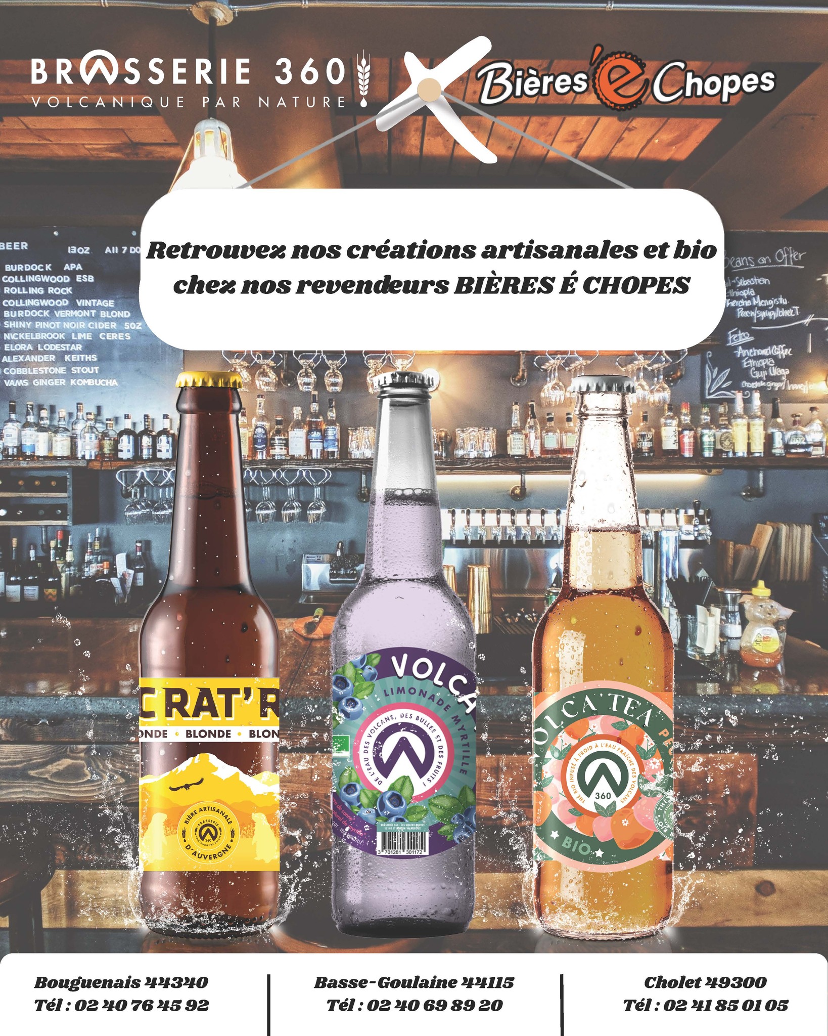 Du nouveau en Pays de Loire!๐ป๐
#cratr #volcapic #brasserie360 #volcatea #bieresechopes #craftbeer #biereartisanale #limonadeartisanale #bierebio #biere #cantal #paysdeloire #nantes
