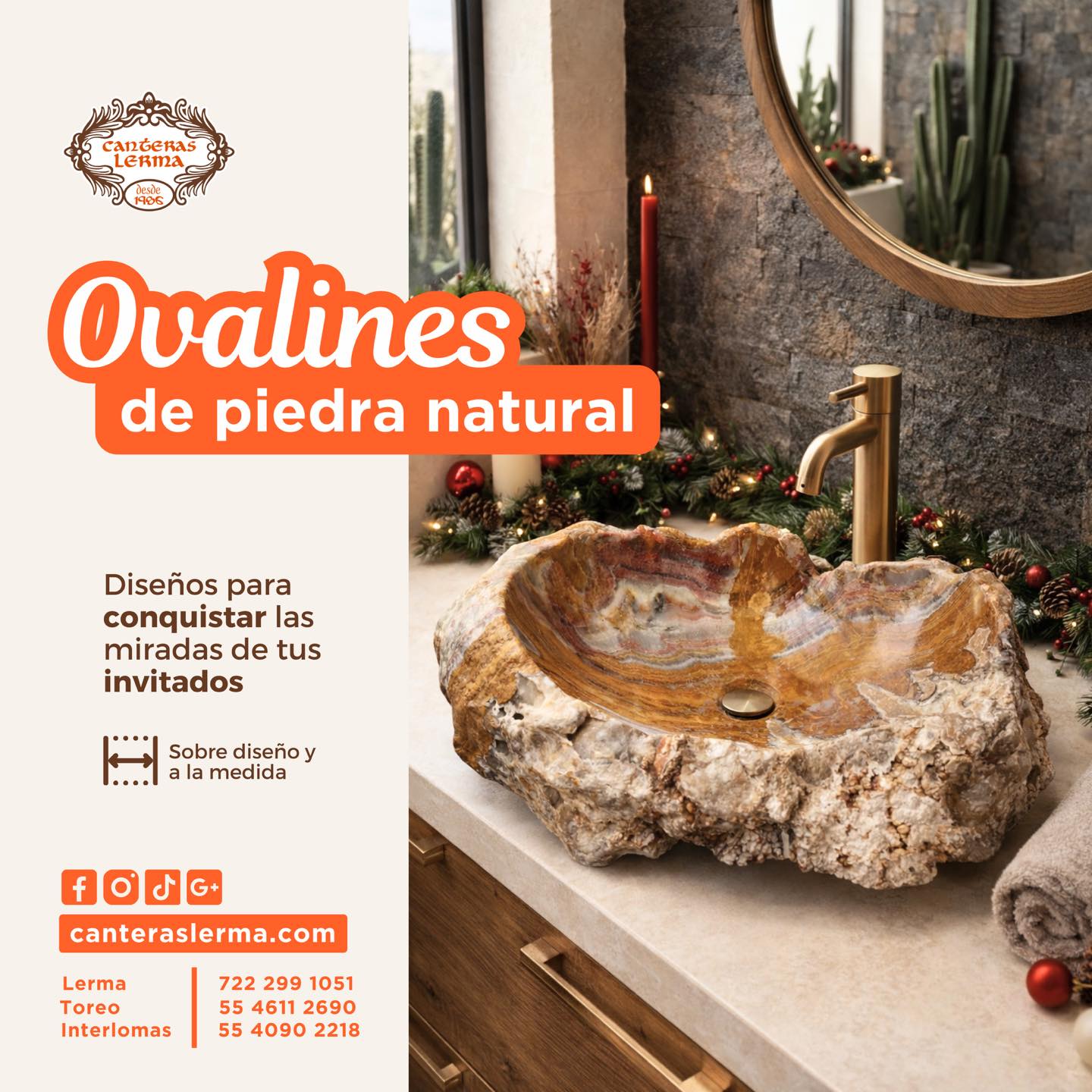 ¡Conquista la mirada de tus invitados con detalles únicos en piedra natural! 🧡🏡 Conoce nuestra gama de ovalines hechos en mármol, cantera, recinto y ónix 📲 https://www.canteraslerma.com
#CanterasLerma #PiedraNatural #hechoenmexico #Decoración #DiseñoMexicano #HogarConEstilo