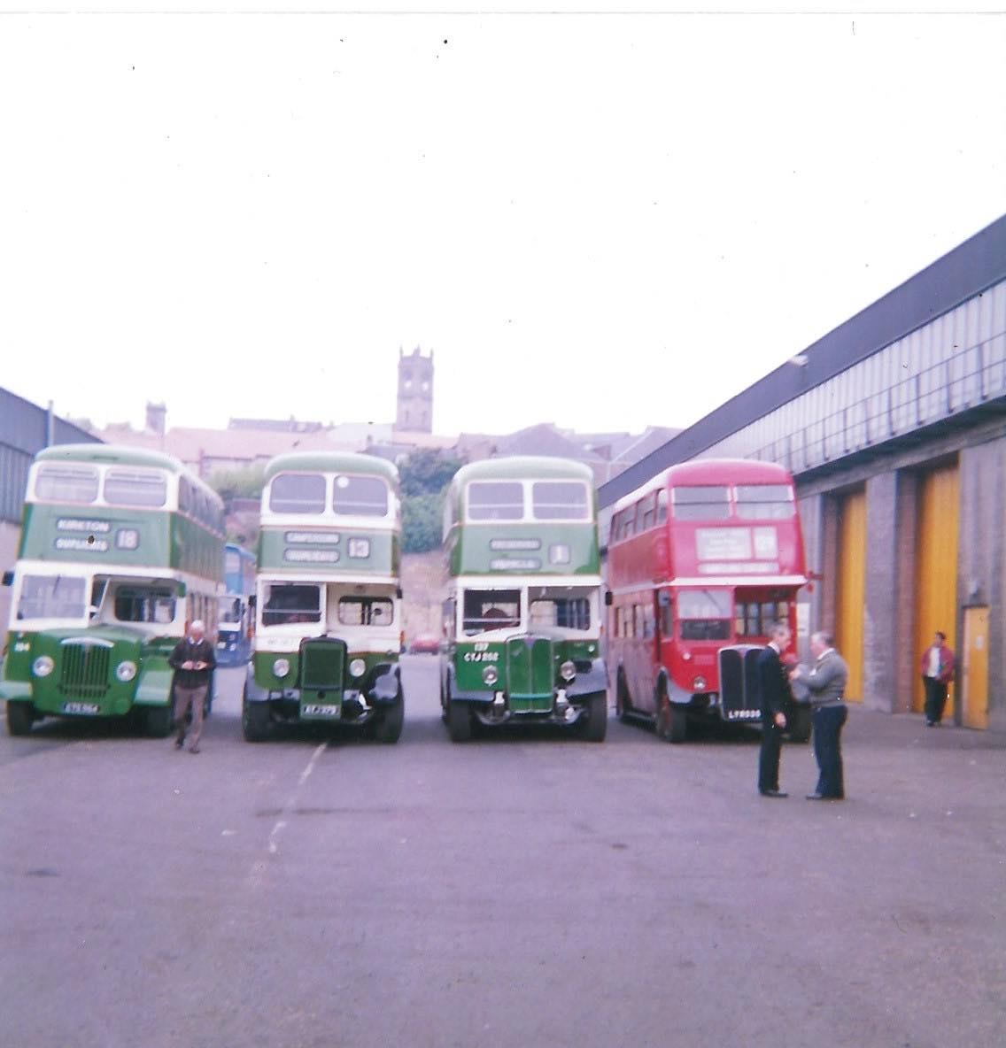 🚌✨ This image features preserved Dundee Corporation Fleet Number 137 (CYJ252), an AEC Regent III with Alexander bodywork. New in 1953 and withdrawn in 1975, the bus is pictured offside at East Dock Street depot during its preserved life.
It’s joined here by fellow preserved vehicles including Dundee Corporation Fleet Number 184 (ETS964), Fleet Number 127 (AYJ379), and London Transport’s LYR505, creating a striking line-up that brings together different eras and operators of British bus history.
Look closely in the background and you can spot the clock tower of Stobswell Trinity Church, dominating the skyline and firmly anchoring the scene within Dundee.
The museum is closed until February, but we’ll continue sharing unseen highlights from our collection throughout winter.
