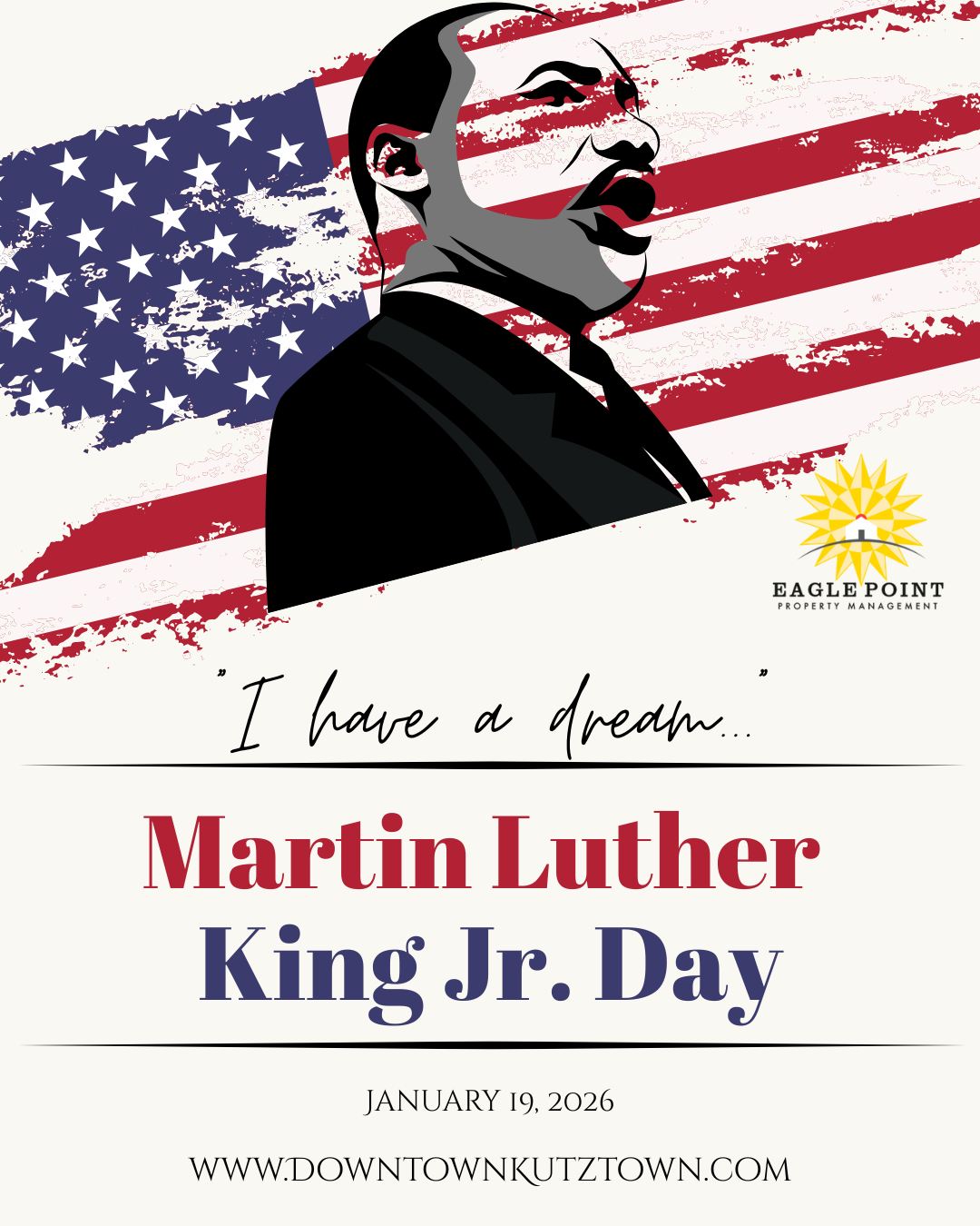 Honoring the legacy of Dr. Martin Luther King Jr. — a dreamer, a leader, a changemaker. Today and every day, we remember his vision of justice, equality, and peace. #MLKJr #eaglepoint #downtownkutztown #KU #goldenbears #kutztownuniversity #livehowyouwantto #EPPM #January