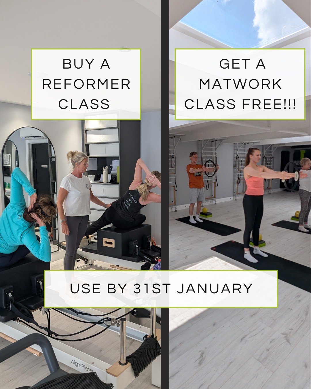 Purchase a single Pilates Reformer class and get a Matwork Studio class for FREE (including Tower classes, Weights classes, Mat Pilates with Equipment classes ... and more!
Both classes to be taken in January. Book via our website and enjoy!
#reformerpilatesstudio #reformerpilatesclasses #smallgrouppilates #pilatesmatwork #gentlepilates #pilateswithweights #pilatestower