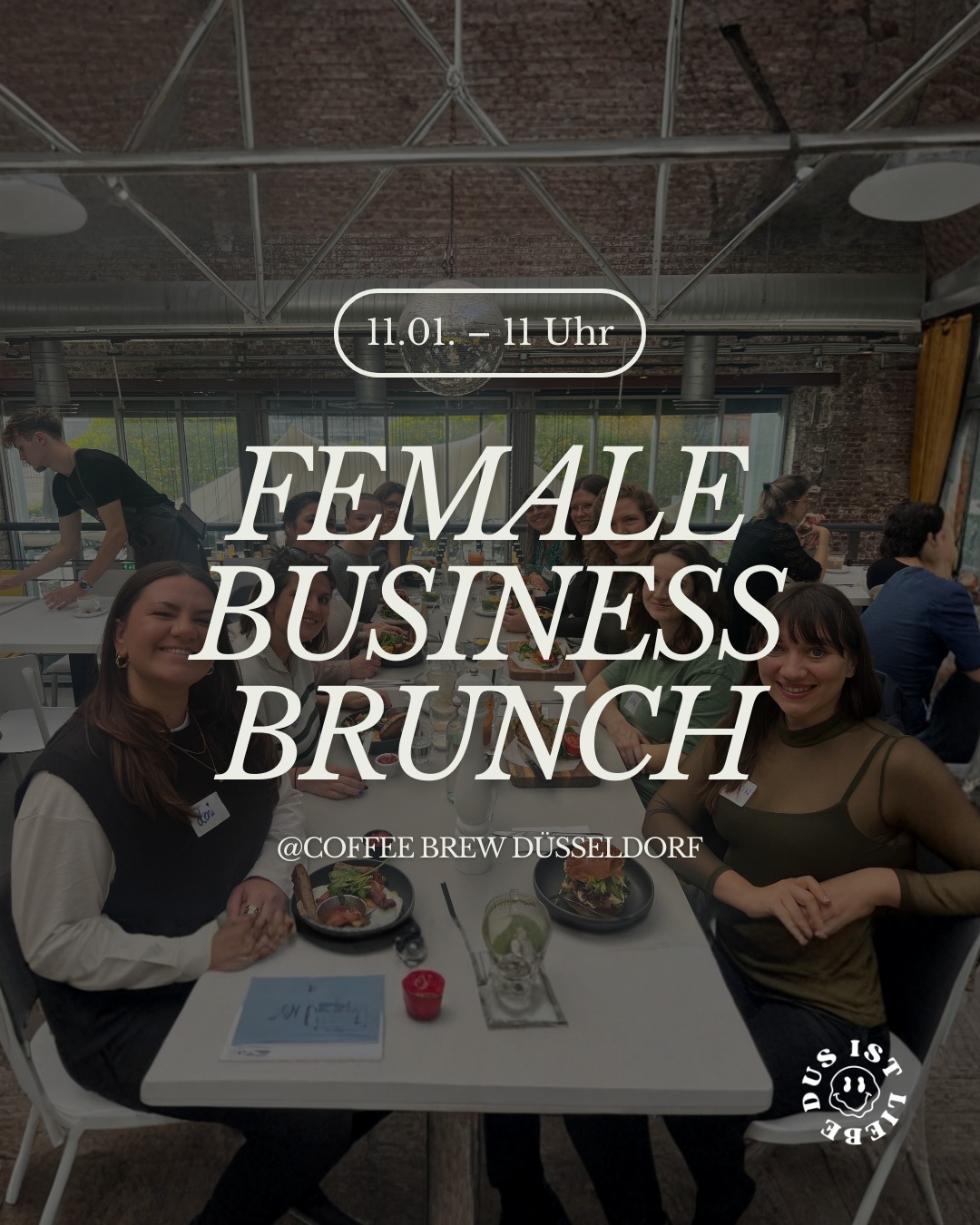 Lecker brunchen, Business-Vibes & like-minded Frauen kennenlernen? Beim Female Business Brunch im Coffee Brew am 11. Januar triffst du selbstständige Frauen, Freelancerinnen & Remote Workerinnen zum Austauschen, Netzwerken und gemeinsamen Wachsen – inklusive shared Frühstücksplatte & Heißgetränk. Alle Infos & Tickets findest du wie immer über den Link in unserer Bio oder unter dusistliebe.de/events 💌✨ Wir freuen uns
#düsseldorf #femaleentrepreneurs #businessbrunch #netzwerken #wasgehtindüsseldorf