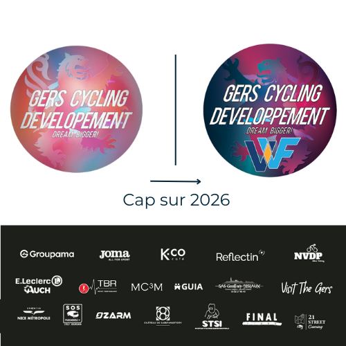Bonne année 2026 à toutes et tous.
Une nouvelle année s’ouvre pour le Gers Cycling Développement | VVF
Nouvelle identité.
Même ADN.
Aujourd’hui, le club dévoile son nouveau logo et ouvre officiellement le chapitre 2026.
Ce logo marque une étape.
Il incarne une trajectoire assumée : former, structurer et accompagner les talents de demain avec sérieux, cohérence et ambition, tout en restant fidèles à ce qui fait l’essence du projet.
Au cœur de cette nouvelle identité, un partenariat fort et durable :
Véranda et Verrière de France.
Un partenaire engagé, aligné avec notre vision du développement, de la performance et du collectif.
Un merci tout particulier à Alain Ragot pour sa confiance, son engagement et son soutien fidèle auprès du club.
2026 s’écrit avec un entourage solide.
👉 Merci aux partenaires de la première heure qui poursuivent l’aventure.
👉 Bienvenue aux nouveaux partenaires qui nous rejoignent et renforcent le projet.
Nous vous souhaitons à toutes et tous une année 2026 engagée, ambitieuse et collective.
Cap sur 2026.
Rêvons plus grand. Construisons juste. 🚴♂️💛
Véranda et Verrière de France @crealudiffusion @eleclercauch @sosparebrisepluslislejourdain @ozarm_sport @21street_gaming @jomasport @groupama @reflectin.fr STSI @chateausaintmartory GUIA @kcocafe @nvdp_bikefitting @tbrsportperformance MC3M @final__video SAS GEOFFRAY BISIAUX @teamnicemetropolecotedazur