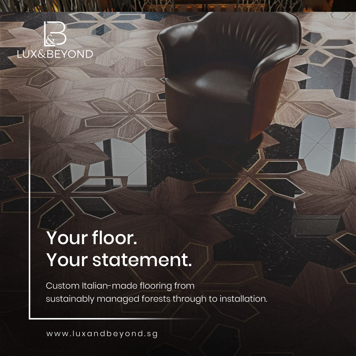 Your Floor. Your Signature. ✨
A floor isn’t just something you walk on — it’s the foundation of your space and your style.
At Lux & Beyond, we create custom Italian-made flooring, crafted from sustainably managed forests and designed to make a statement in every room. From concept to installation, every detail is considered — because luxury lives in the details. 🌿🪵
Ready to elevate your space?
#LuxAndBeyond
#LuxuryFlooring
#ItalianDesign