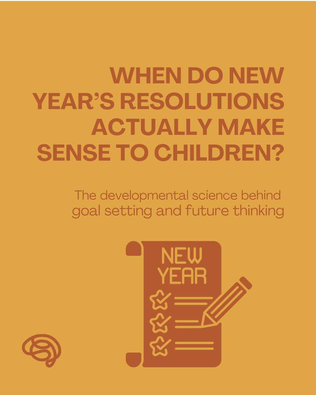 We often invite children into conversations about “new year's resolutions” but their ability to understand what that means develops gradually.
Children’s understanding of time, future thinking and intentional change unfolds across early and middle childhood.
How understanding develops across childhood:
🥳 Around 4–5 years
Children are beginning to sequence events (before, after, next). They may understand New Year’s as “something special that happens after Christmas/Hannukah,” especially when it’s paired with concrete rituals like fireworks or countdowns.
At this age, “resolutions” are best framed as simple hopes or wishes, not long-term plans as kiddos this age are very present-focused.
🥳 Around 6–7 years
Children can grasp the year as something that ends and begins again, often linked to birthdays, school years or holidays.
They can talk about things they’d like to do differently, but goals still need to be short-term, specific and supported by adults. Executive functions like planning and monitoring progress are still developing.
🥳 Around 8–10 years
Children have a more concrete understanding of the yearly cycle and a growing capacity for future-oriented thinking.
This is when goal setting starts to make real sense. They can reflect on the past year, imagine the future and set achievable goals, especially when those goals are broken into steps and revisited over time.
How to support goal setting at different ages:
🥳 For younger children
Focus on process, not outcomes. Use language like:
“What’s something you’d like to practise this year?”
🥳 For older children
Involve them in family conversations about goals and intentions. Model flexibility by talking about how goals can change and how effort matters more than perfection.
Children learn how to think about goals by watching how we relate to ours. When we frame resolutions as gentle intentions rather than rigid promises, we teach them that growth is ongoing, not something that only happens in January.
References: Zhang & Hudson (2018); McCormack & Hoerl (2017); Best & Miller (2010); Friedman (2005)
#NewYear #GoalSetting #ChildDevelopment #FutureThinking #ExecutiveFunction