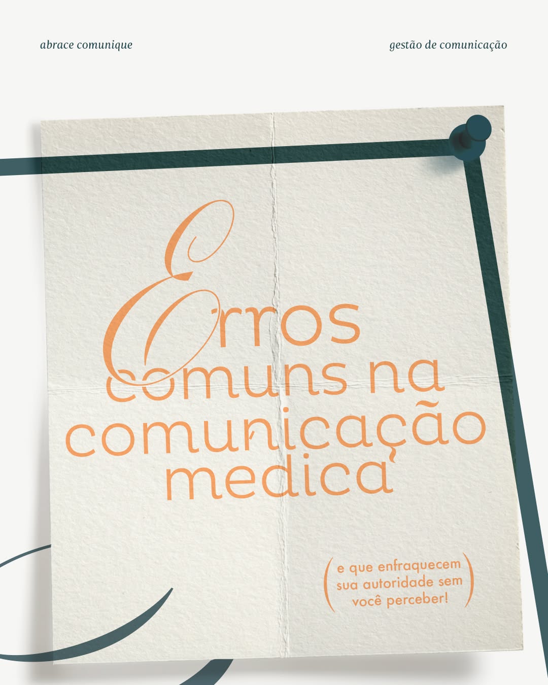 Alguns erros se repetem com frequência na comunicação de profissionais da saúde. Quase sempre por falta de orientação. 🗺️
Neste carrossel, mostramos os mais comuns:
• falar com outros colegas;
• não adaptar a linguagem ao paciente;
• comunicar sem estratégia.
Comunicação eficiente não é sobre falar mais. É sobre falar melhor!
#comunicaçãoeficaz #marketingmédico #marketingparasaúde #marketingdigital #abracecomunique