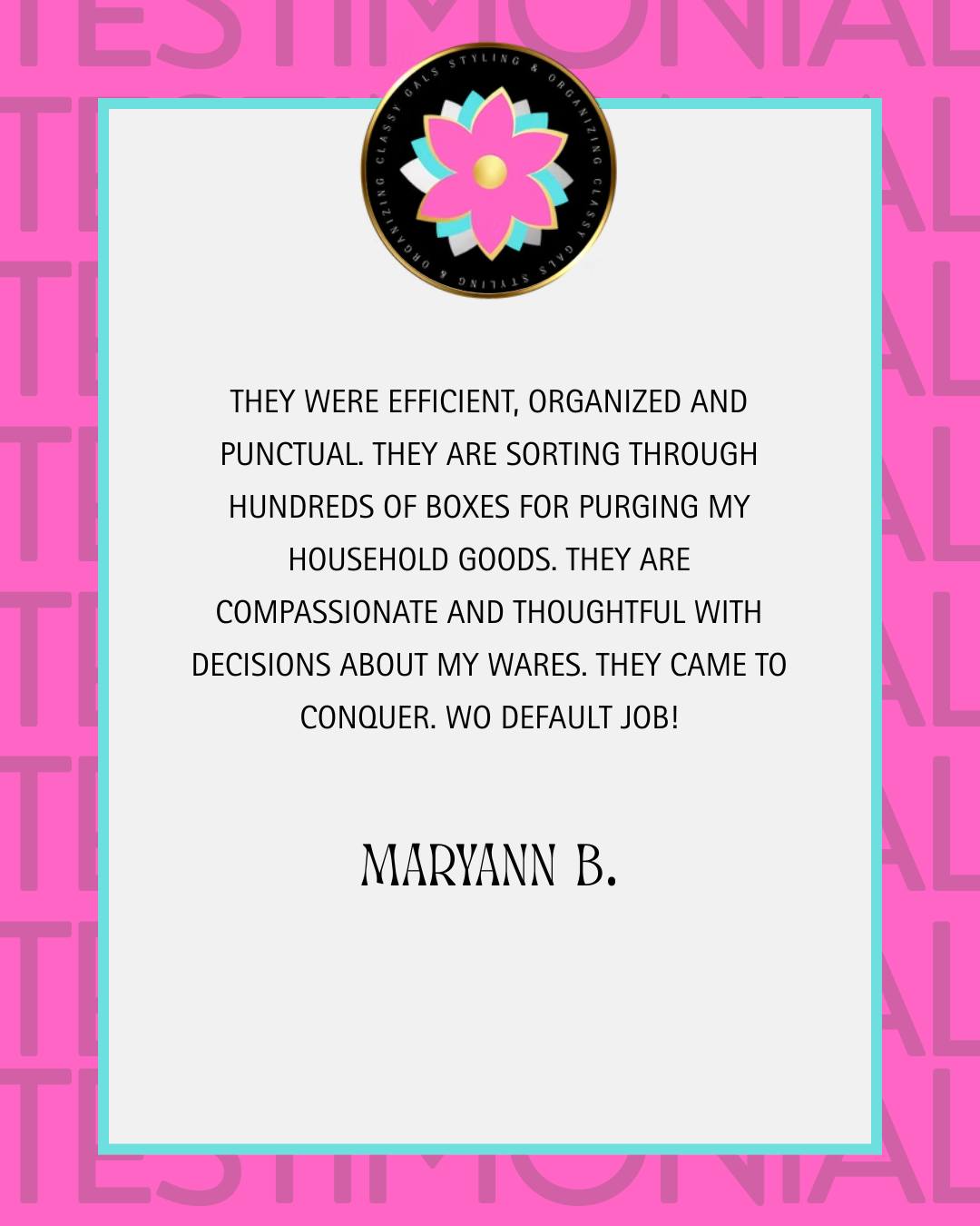 Real results. Real relief. 💕
When life (and boxes) start piling up, our team brings order, compassion, and calm to the chaos — just like we did for Maryann.
We don’t just organize — we help you breathe easier in your space, one thoughtful decision at a time. 🌸
Ready to reclaim your home (and your peace of mind)?
Send us a DM or click the link in our bio to get started. ✨
#ClassyGalsLLC #ClientTestimonial #HomeOrganization #DeclutterYourLife #ProfessionalOrganizer #StressFreeHome #BeforeAndAfter