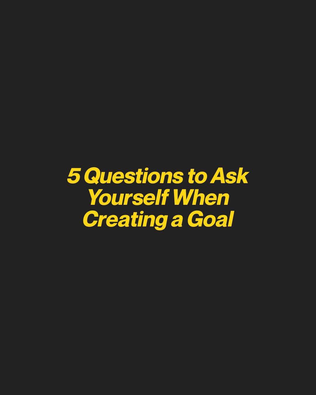 This season always feels like a natural time to create some goals for yourself. Try asking these 5 questions to get started. #MotivationMonday