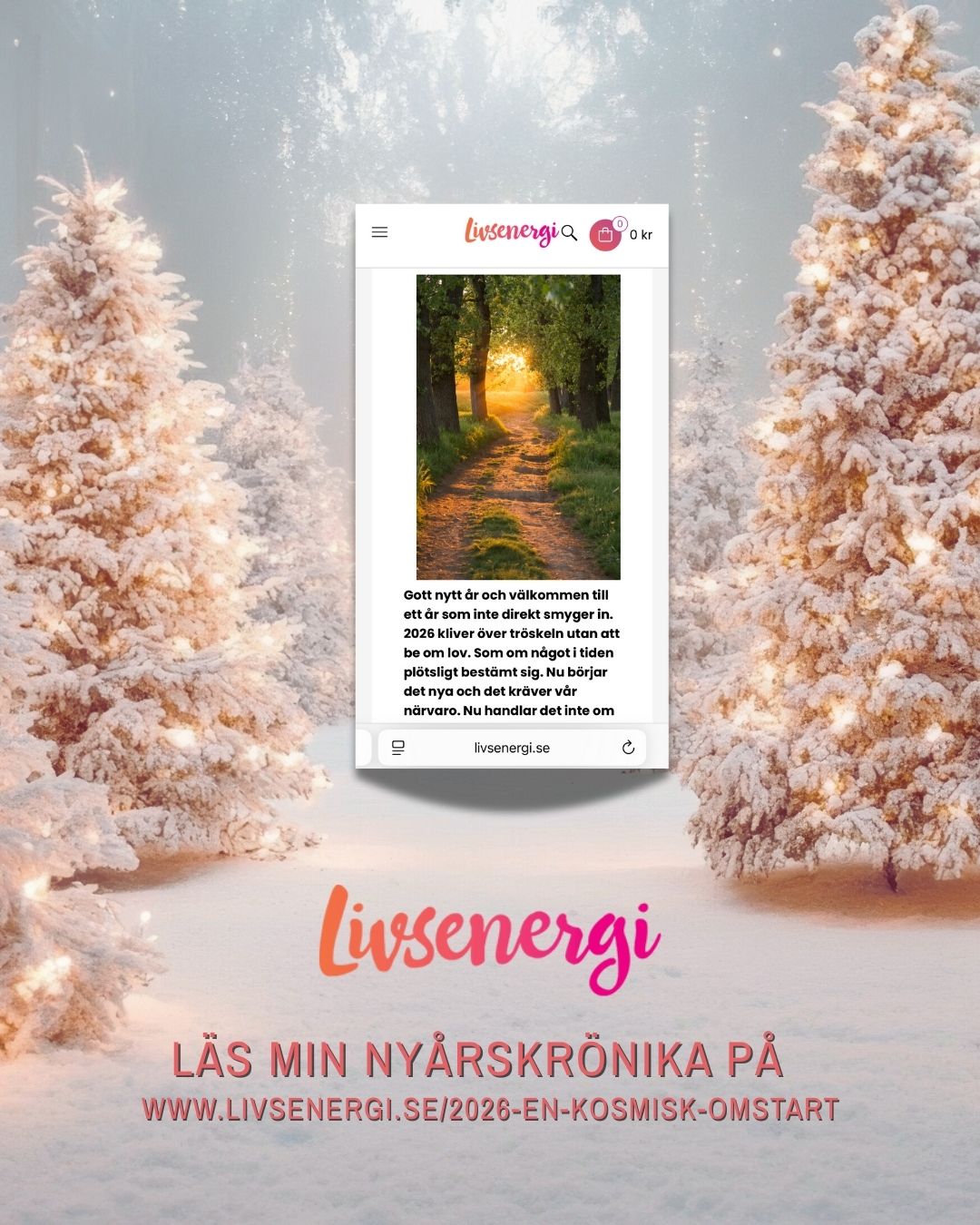 2026 är inte ett år för att vänta, överanalysera eller förbereda sig utan ett år för rörelse, framsteg och initiativ. Jag har skrivit en nyårskrönika, En kosmisk omstart, om året som ligger framför oss.
Krönikan finns nu publicerad hos Bokklubben Livsenergi.
Du kan läsa hela texten på deras hemsida och känna in vad du vill så för detta så viktiga nya kapitel. ✨🥳
Branka
www.branka.se
www.livsenergi.se/2026-en-kosmisk-omstart
