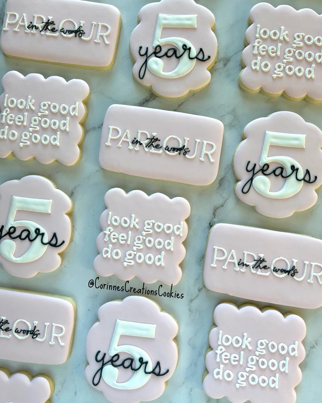 parlourinthewoods_salon recently celebrated their 5 year anniversary with these cookies at their celebration. If you’re looking for a stylist in The Woodlands, check out their beautiful salon.
.
.
.
#anniversary #anniversarycelebration #customcookies #thewoodlandstx #decoratedcookies #sugarcookies #thewoodlandstxcookies #stylist #hairdresser #five #fiveyears