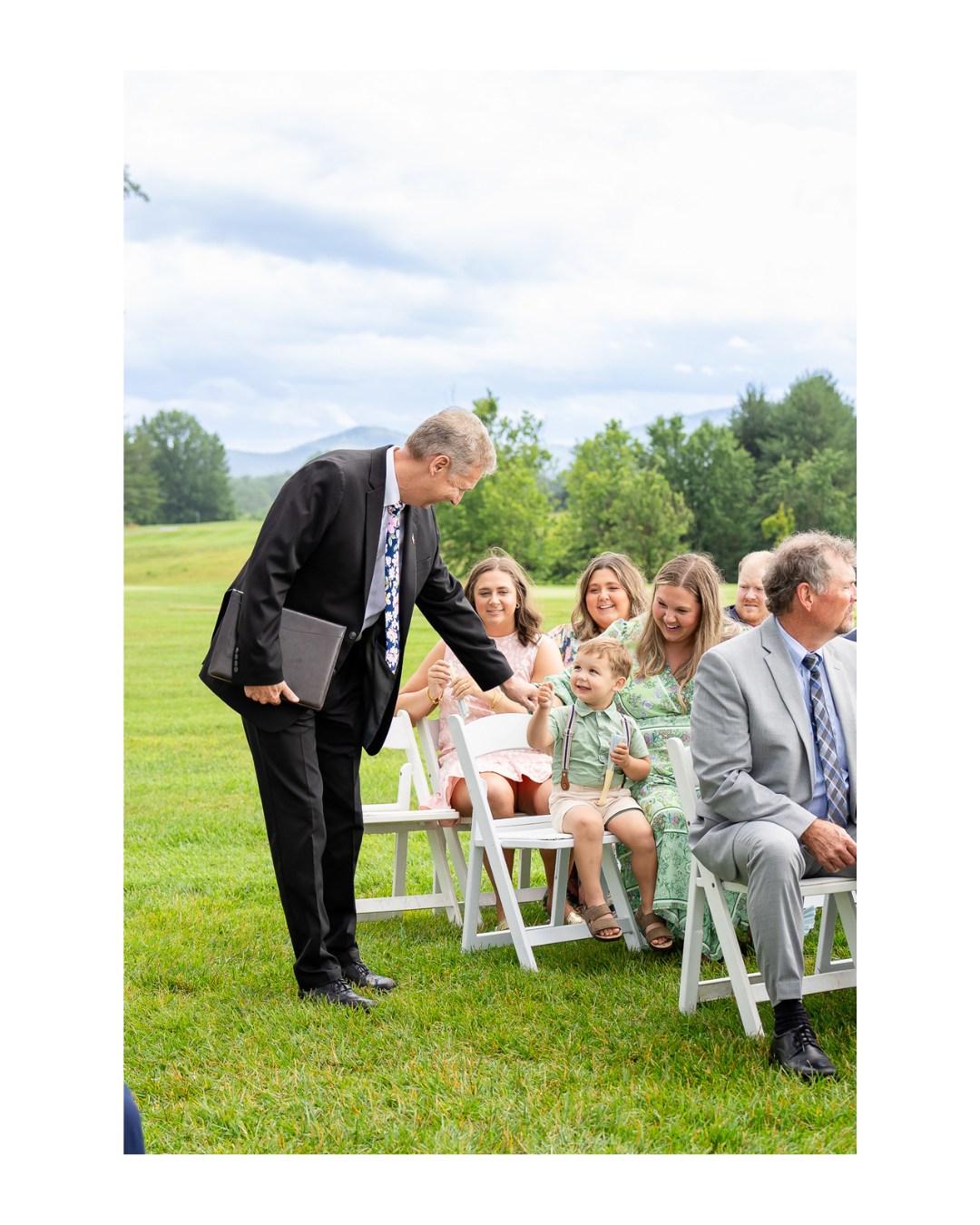 A little fist bump between a grandpa and grandson on the walk down the aisle before that sweet little boy watched his Aunt get married. 🥹
How sweet is this generational moment?