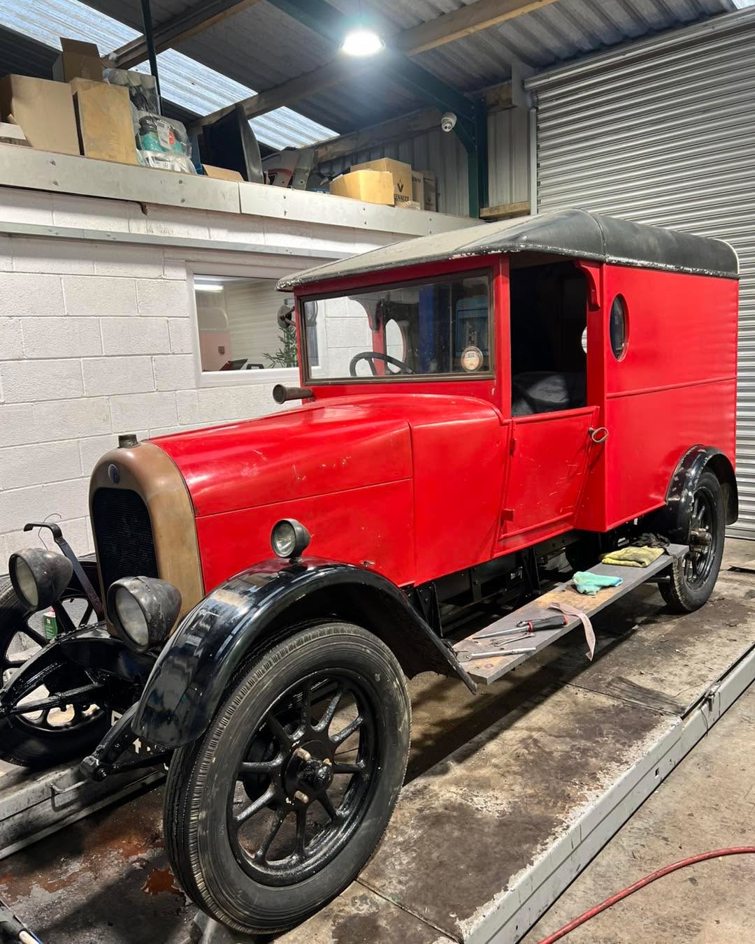A 1928 Morris Light Van that came to us after being sat in a barn for the best part of 45 years. When it arrived minus the engine we were tasked with making it a usable vintage van. It was decided after trying and failing to find an original engine to convert it to something more modern and reliable. A Morris 1000 engine and box was sourced and we set about making it fit. The engine is an integral part of this van originally so a lot of fabrication was carried out to fix the axle, mount the original pedals, steering box and engine and then the joint the gear box to the differential. It’s now all up and running and will keep up in today’s traffic.
#vintagevans #vintagevan #VintageVan #hdrestorations #morrisvan #morris1000 #morris1000minor #morris1000van