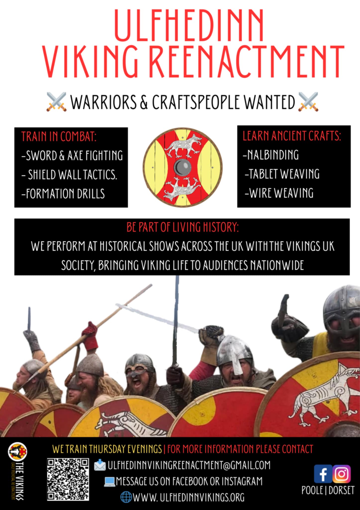⚔️ JOIN THE ULFHEDINN VIKING REENACTMENT GROUP ⚔️
Ever wanted to experience Viking life for real?
We’re recruiting new warriors and craftspeople to join our living history group!
📅 Newbie Night – once a month
Perfect for first-timers! Come along, meet the group, see what we do, and have the opportunity to have a go.
💷 £4 per training session, covering hall hire and insurance.
📩 Interested? - Before Attending
Please message our Facebook page, email us at ulfhedinnvikingreenactment@gmail.com, or use the contact form on our website www.ulfhedinnvikings.org . This allows us to confirm dates, numbers, and officer presence.
#newyear #newhobby #joinvikings #vikingrecruitment #reenactmentrecruitment #joinus #thevikings #ulfhedinnvikings
