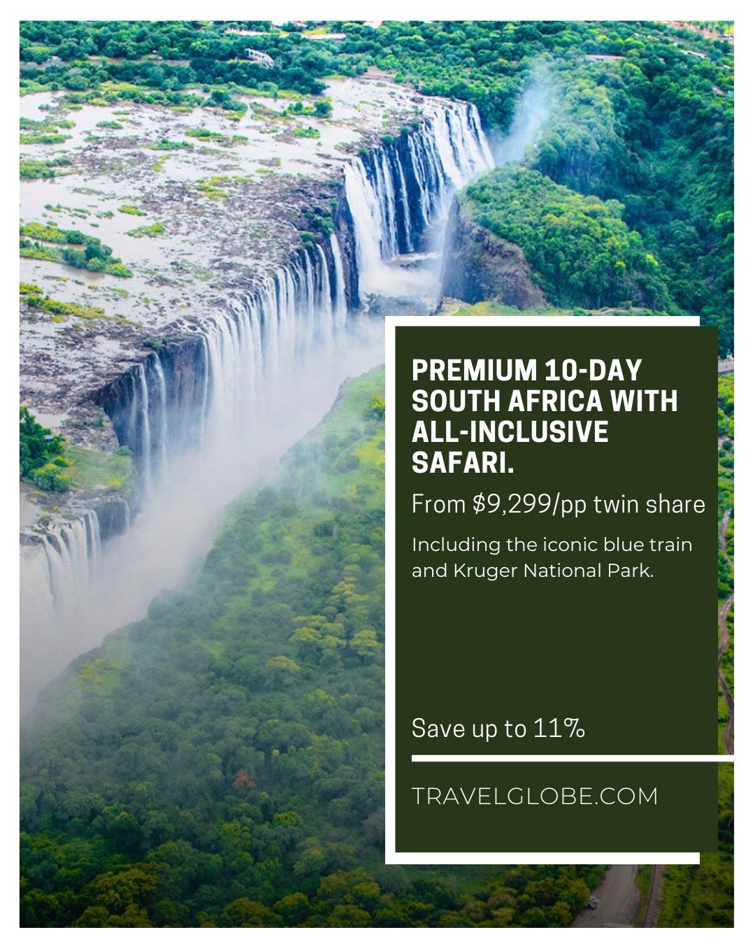 Experience South Africa in Style. Discover the natural beauty, culture, and wildlife of South Africa on a 10-day premium journey. Travel in glamour aboard The Blue Train, explore Cape Town and the Cape Winelands, and witness the Big Five at Moditlo River Lodge 🐘🦁.
Relax in luxury at The Winchester Hotel and The Residence Johannesburg, enjoy gourmet dining, domestic flights, and expert guides taking care of every detail.
From A$9,299 / person (Twin room) – save 11%
Send us a DM to take advantage of this incredible tour.
#SouthAfricaTravel #BlueTrainExperience #LuxuryTravel #SafariAdventure #CapeTown #KrugerNationalPark #CapeWinelands #AfricanSafari #TravelInStyle #BucketListTravel #LuxurySafari