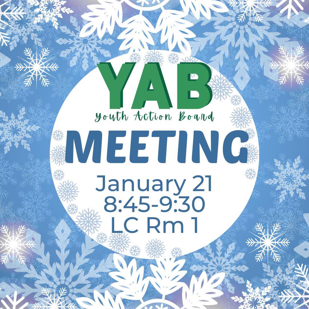 Lake Orion YAB has a meeting this week Wednesday, January 21st!