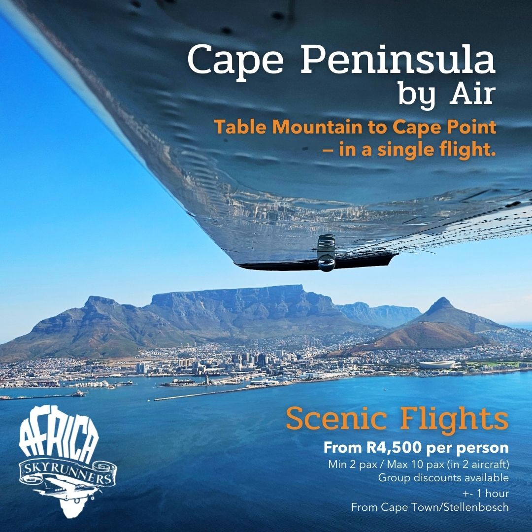 Our Cape Peninsula scenic flight is an exclusive aerial adventure to enjoy while holidaying in Cape Town, or surrounds. Ideal way to see one of the world’s most iconic coastlines, with accessible departures from either Cape Town or Stellenbosch. From the air, your pilot guides you along Table Mountain, the Twelve Apostles, Chapman’s Peak, Cape Point, and False Bay, pointing out the details most people miss on the road below. An unhurried, aerial perspective without the crowds.
Book your Cape Peninsula scenic flight 👉 https://bit.ly/scenicflightcapepeninsula
#AfricaSkyRunners #CapePeninsula #CapeTown #TableMountain #ScenicFlights