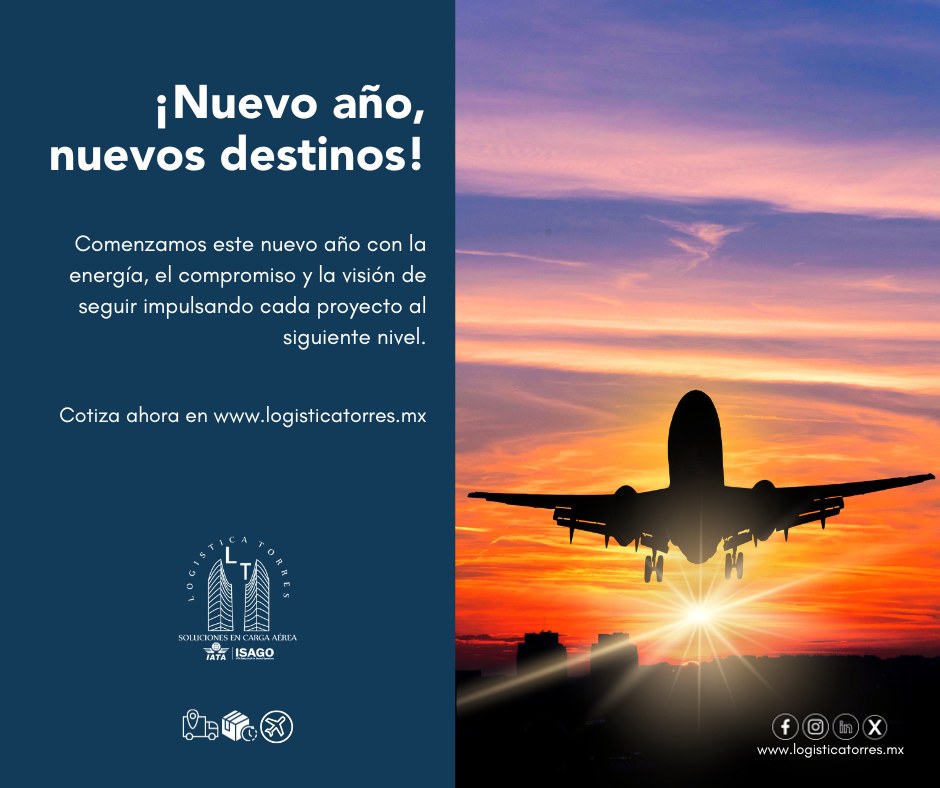 ✨✈️ ¡Nuevo año, nuevos destinos!
Comenzamos este nuevo año con la energía, el compromiso y la visión de seguir impulsando cada proyecto al siguiente nivel.
En Logística Torres trabajamos todos los días para ofrecer soluciones de carga aérea confiables, eficientes y a la altura de cada reto.
Que este año venga lleno de nuevas rutas, grandes proyectos y resultados que despeguen con éxito.
📲 Sigamos volando juntos este 2026.
✨ Logística Torres, su aliado en carga aérea.
.
.
.
.
#AñoNuevo #NuevoComienzo #LogísticaAérea #CargaAérea #ProyectosQueDespegan #AliadoEstratégico #2026 #NuevosDestinos #tucargasegura #tucargasegurayatiempo #logistica #volariscargo #logisticaytransporte #SomosLogisticaTorres #enviosnacionales