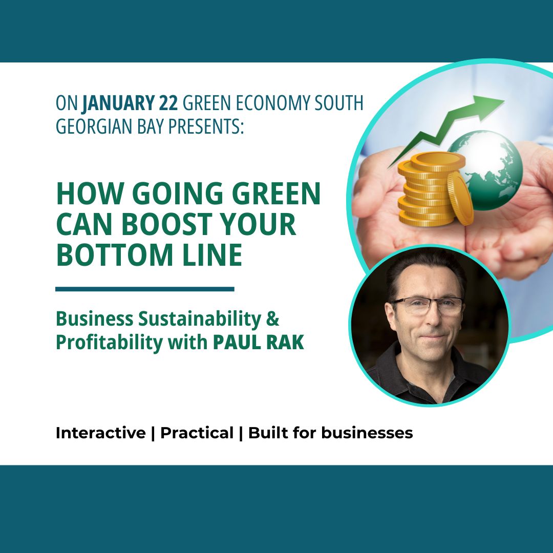 💡 Sustainability isn’t just good for the planet — it can be good for your bottom line.
Join Paul Rak, former Veriform owner, for a free, interactive workshop on how businesses are saving money through smart sustainability choices.
📅 Jan 22 | 🕔 5–8 PM (workshop 5:30–7:30)
📍 25 Second Street, Collingwood | The Willow Room
💲 Free | 🍴 Food & drinks (cash bar) RSVP: L1nk in B10
#greeneconomy #greeneconomysouthgeorgianbay #sustainablebusiness #greenbusiness #cutcostssavetheplanet #climateaction #collingwood #southgeorgianbay