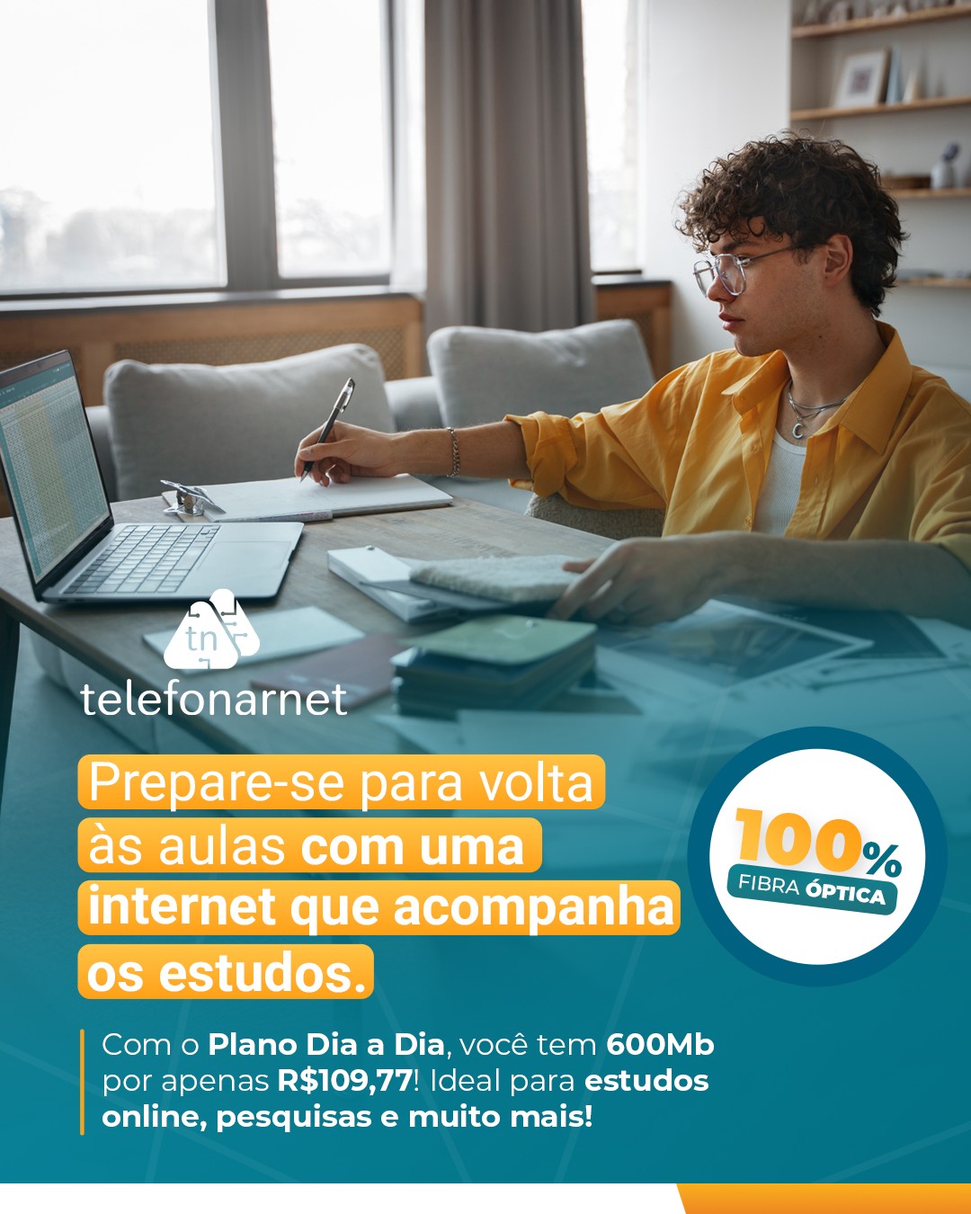 A temporada de organizar material, ajustar rotina e preparar o foco já começou. 📚✨
E pra tudo isso funcionar sem dor de cabeça, a internet precisa acompanhar o ritmo dos estudos.
Com a Telefonar, você garante uma conexão estável pra acessar plataformas, assistir aulas, fazer pesquisas e entregar trabalhos sem travar, exatamente como a volta às aulas pede.