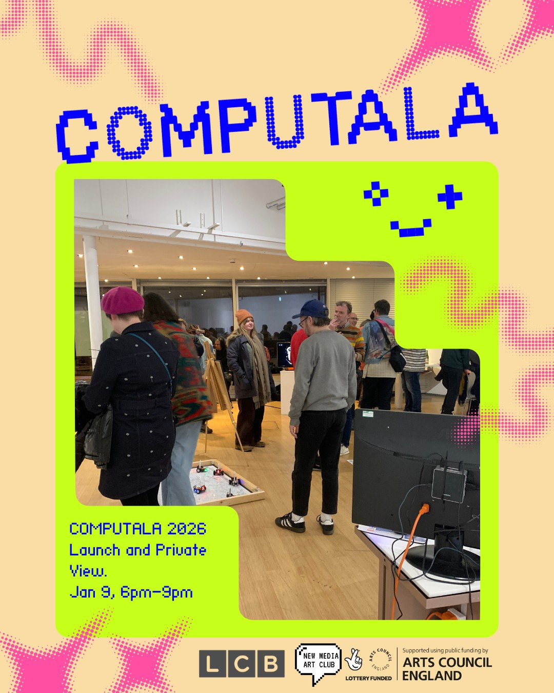 COMPUTALA Digital Arts Festival 2026 Programme ~
Join us from January 9th for the following events celebrating and exploring creative uses of technology, with this year's theme being "AI":
Jan 9th: Launch/private view, 6pm-9pm
Jan 10th: CQEarlies family day with @lcbdepot , 12pm-4pm
Jan 10th: First session of our Arts Award Discover with @seancuttlefish , 1pm-3pm
Jan 11th: Music Lego Mindstorm robots with @mark_towers , 12pm-4pm
Jan 12th-30th: Robots for a Safer World exhibition at @lcbdepot , 11am-5pm
Jan 13th-17th: 2000 Digital Sheep online open residency with @nojobsinthearts on Google Docs
Jan 15th: Curator Tour with @seanzshow around Robots for a Safer World exhibition, 11am-1pm
Jan 17th: Second Arts Award Discover session, 12pm-4pm
Jan 20th: Listening party for Sarah Sweeney's "My Deepfake Dad" with @sarahelizabethsweeney , 5pm-7pm
Jan 27th: Another curator tour, 2pm-4pm
Jan 30th: Slop (CEREMONY x COMPUTALA) performance evening and closing party at @lastfridaylcb curated by @princess.lionness , from 6pm
For more information and to sign up for things please see our linktree in our bio <3
(>^_^)> hope to see you there!