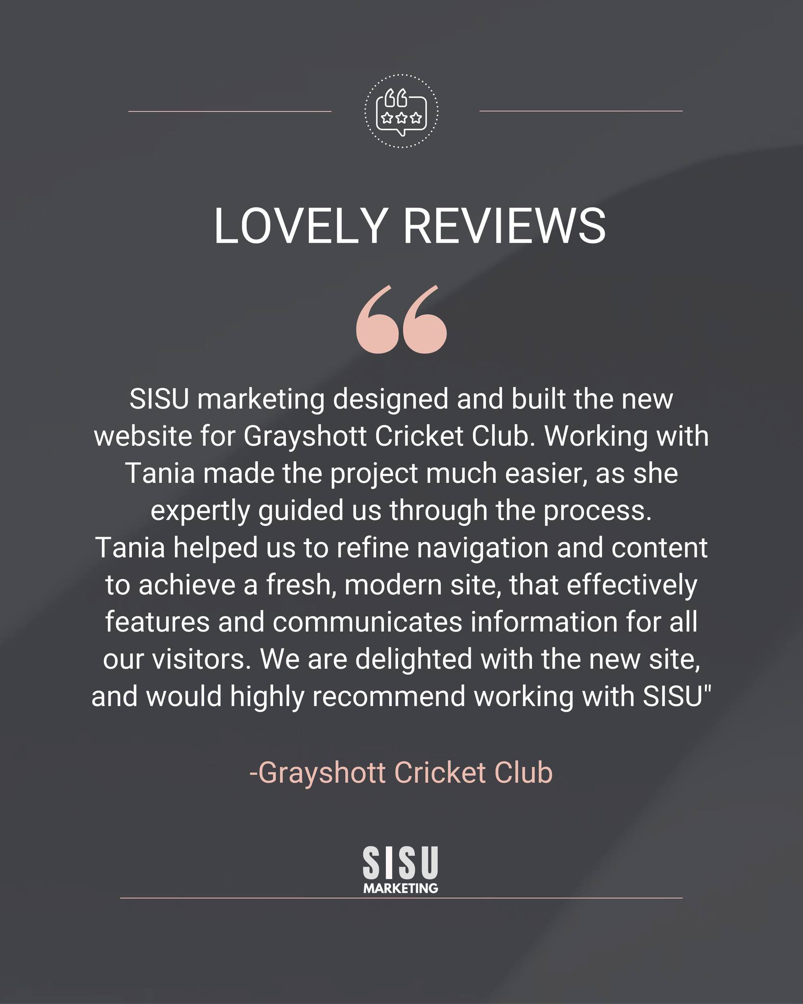 Another lovely review from the team at Grayshott Cricket Club who are celebrating turning 130 in 2026 ๐
#clientreviews #testimonials #ClientSuccess #haslemeremarketing #marketingagency
