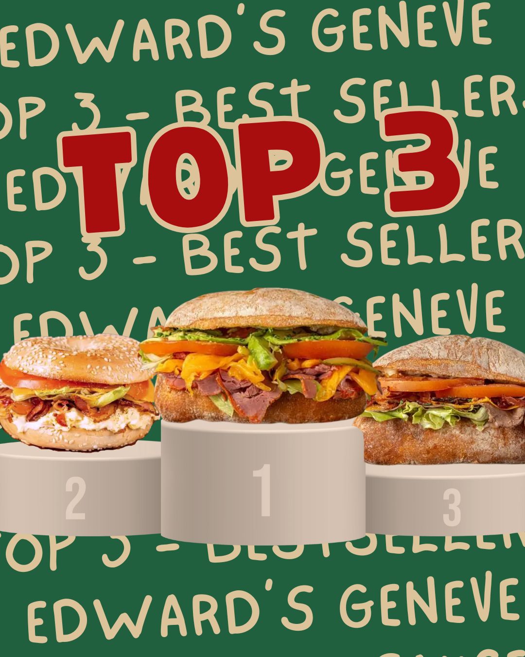 Quel est ton sandwich préféré chez Edward’s ? 🏆
Voici le podium officiel : vos 3 bVoici le podium officiel : vos 3 b#fineurbanfoodest-sellers !
Lequel prend ta première place ?
📍 Bel-Air – Rue de la Cité 1, 1204 Genève
📍 Acacias – Route des Acacias 43, 1227 Genève
🌐 edwards-sandwiches.ch
#edwardsgeneve #top3 #bestsellers #sandwichlover #genevaeats #fineurbanfood