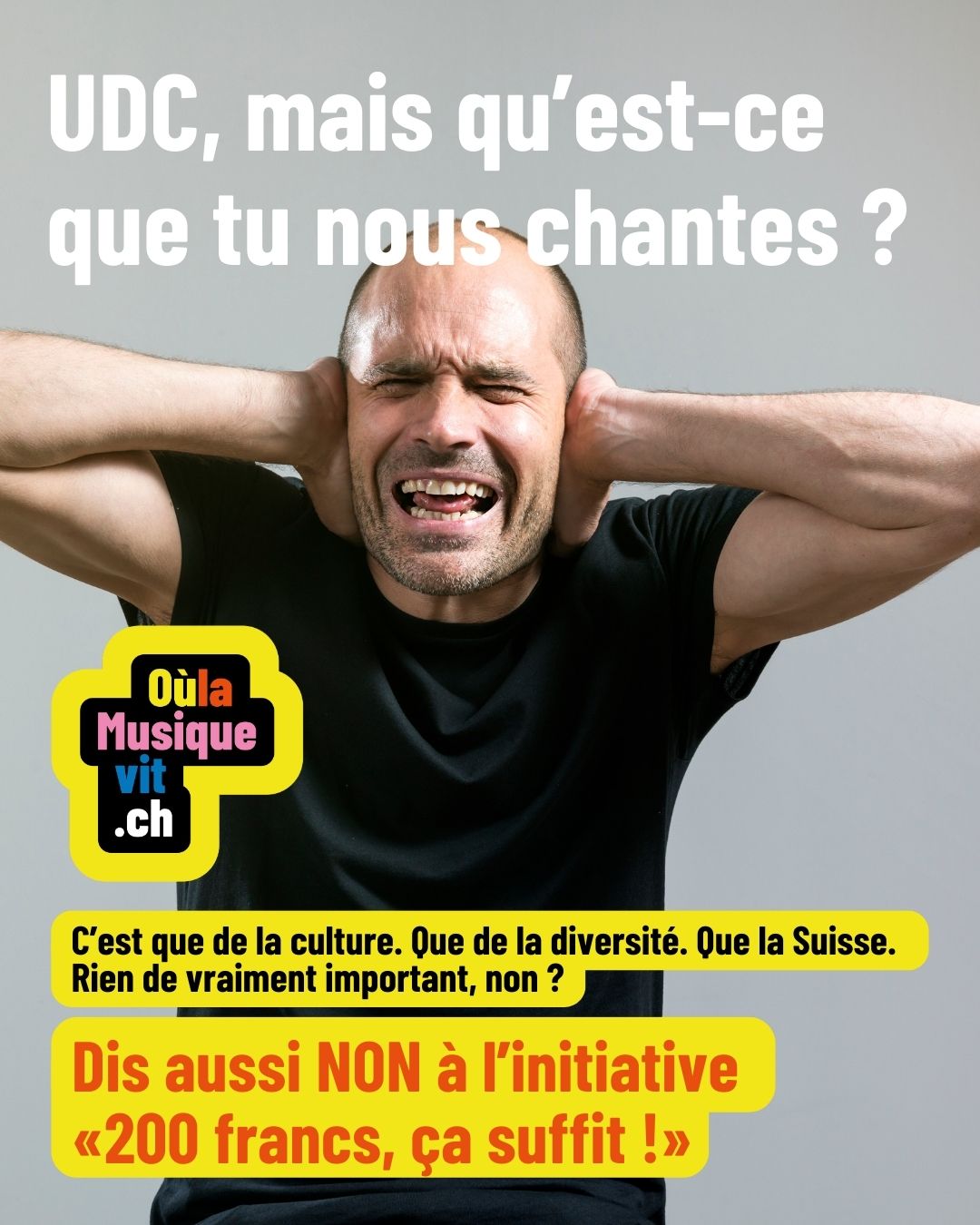 On nous parle d’économies.
Mais ce qu’on nous propose, c’est un affaiblissement.
Affaiblissement de la culture.
Affaiblissement des médias publics.
Affaiblissement de ce qui relie ce pays.
L’initiative « 200 francs, ça suffit ! » n’est pas un projet d’avenir.
C’est un pas en arrière.
🗳️ Le 8 mars : NON à l’initiative SSR.
Pour une Suisse qui assume sa diversité.
#OùLaMusiqueVit #INONinitiativeSSR #PasDeSuisseÀMoitié #Cohésion #8Mars