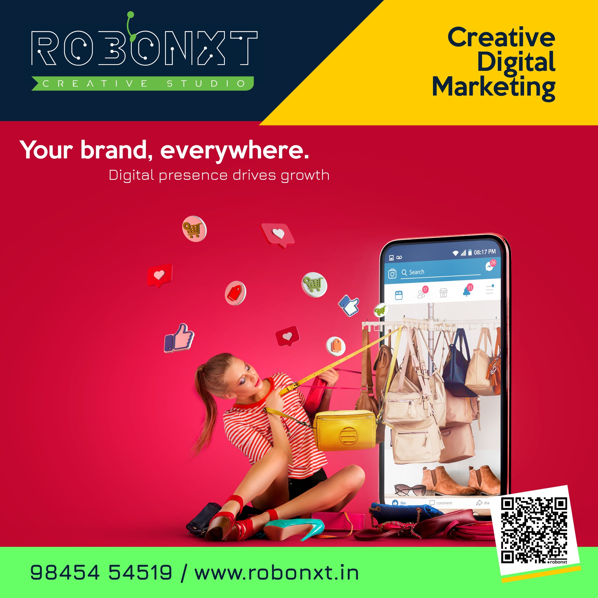 Digital presence drives growth #robonxtcreativestudio #digitalmarketing call 9845454519