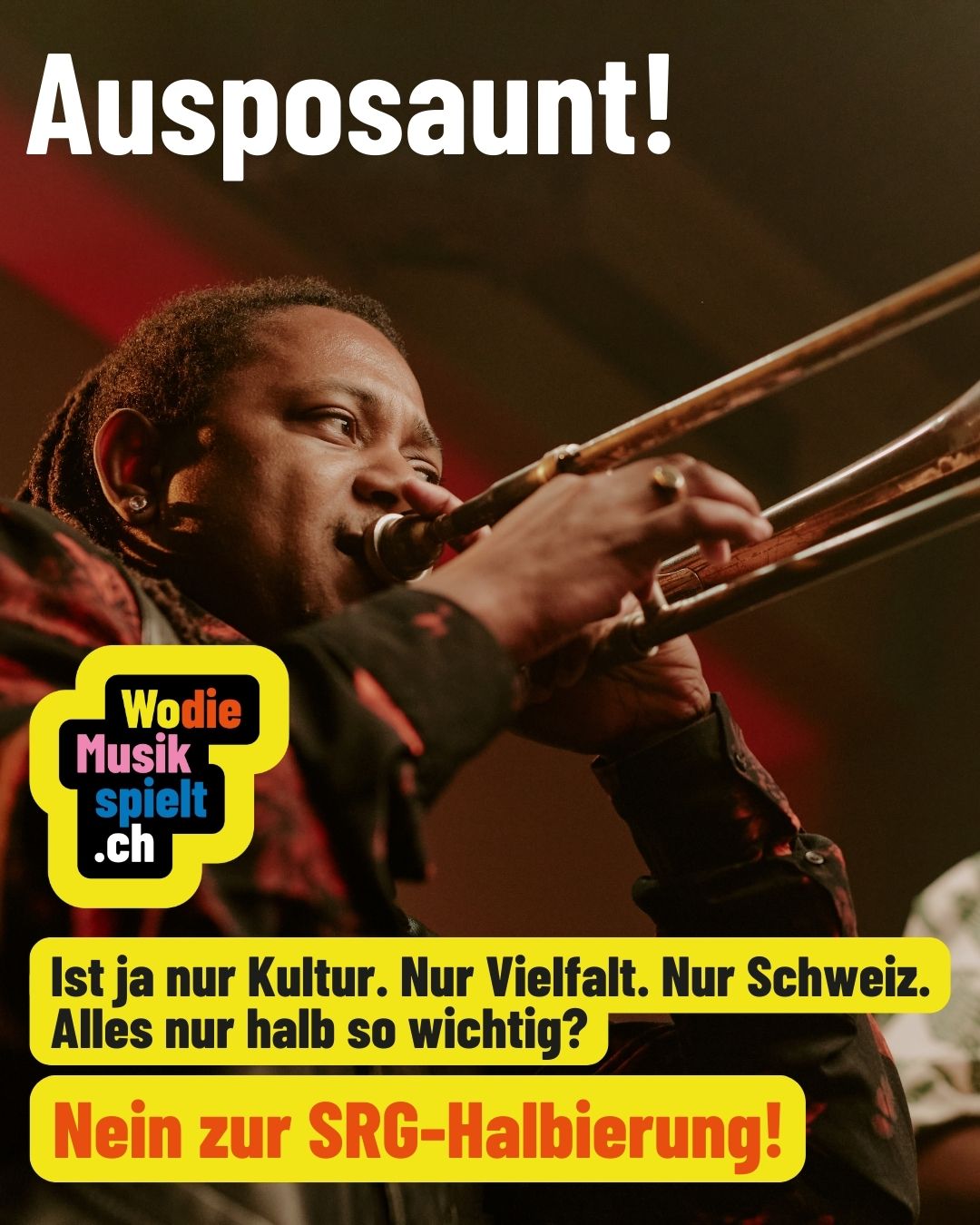 Kultur entsteht nicht im Sparmodus.
Sie entsteht dort, wo man ihr Raum gibt.
Die Halbierungsinitiative entzieht der Schweizer Kultur genau diese Grundlage.
Weniger Mittel heisst weniger Produktionen, weniger Sichtbarkeit, weniger Chancen.
Und ja: Das ist eine politische Entscheidung.
Eine schlechte.
🗳️ 8. März: NEIN zur SRG-Halbierung.
Für Kultur, die mehr darf als nur überleben.
#WodieMusikspielt #NEINHalbierungsinitiative #KeineHalbeSchweiz #KulturStattKürzen #8März