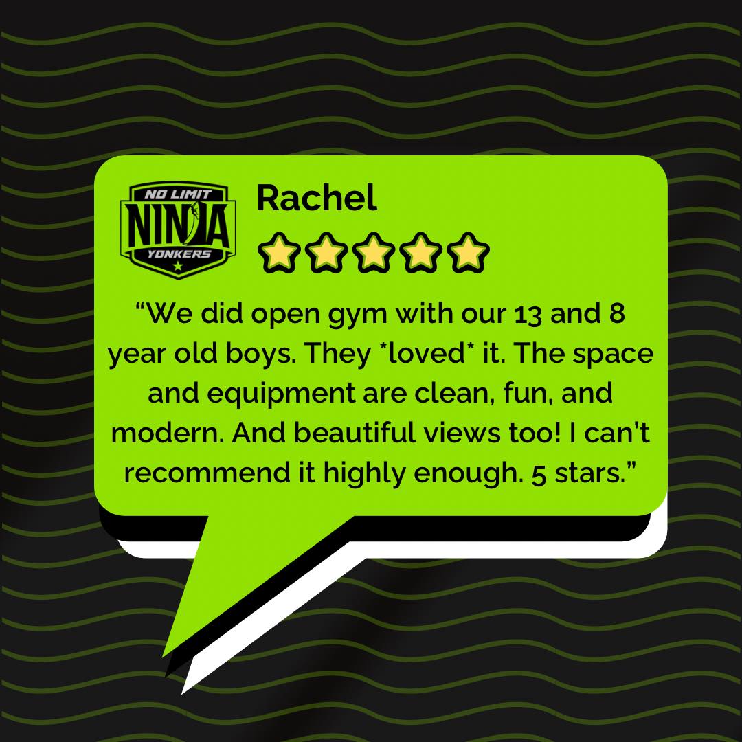 We love hearing feedback like this!🤩It is our goal to provide a top-tier facility where every ninja can have a blast and enjoy being on the course. ⭐️✨
Book your next Open Gym session
here ➡️ yonkersninja.com/schedule