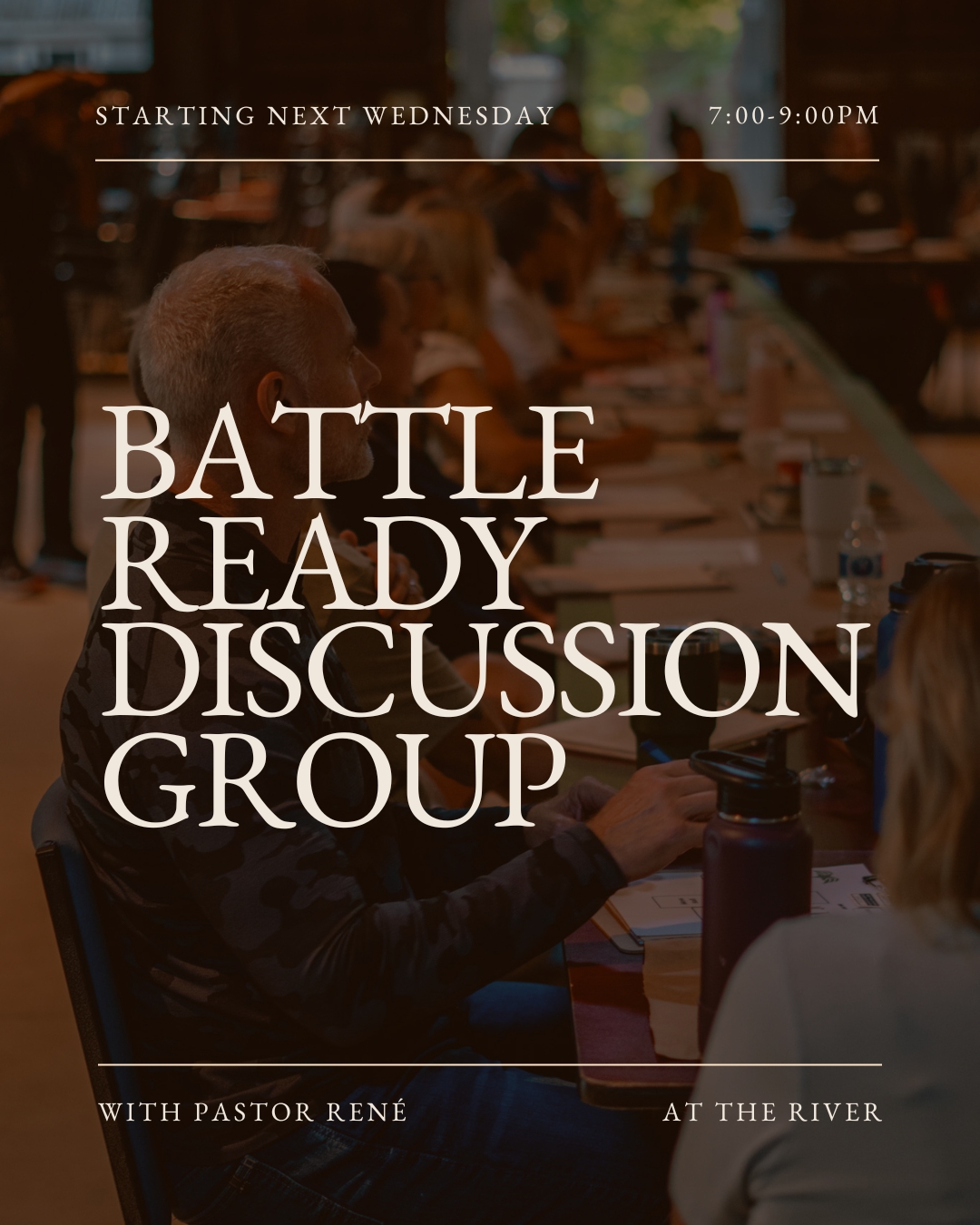 Starting next Wednesday, January 14th, we are opening a weekly Battle Ready discussion group at The River!
This is not a lecture and it is not a casual hangout. We will be reading Battle Ready together and engaging in honest, grounded discussion about what it actually means to live as serious disciples of Jesus in the times we are in.
This space is for those who want to think deeply, ask real questions, and wrestle with truth without hype or performance. We will talk about spiritual maturity, endurance, discipline, healing, leadership, and what a wartime church truly requires.
You do not need to have all the answers. You do need to come willing to listen, contribute, and grow.
This will be a respectful, ordered discussion group led with clarity and purpose. Come ready to engage and learn.
If you are hungry for depth and ready to be challenged in love, this is for you!
We can't wait to see you there!
