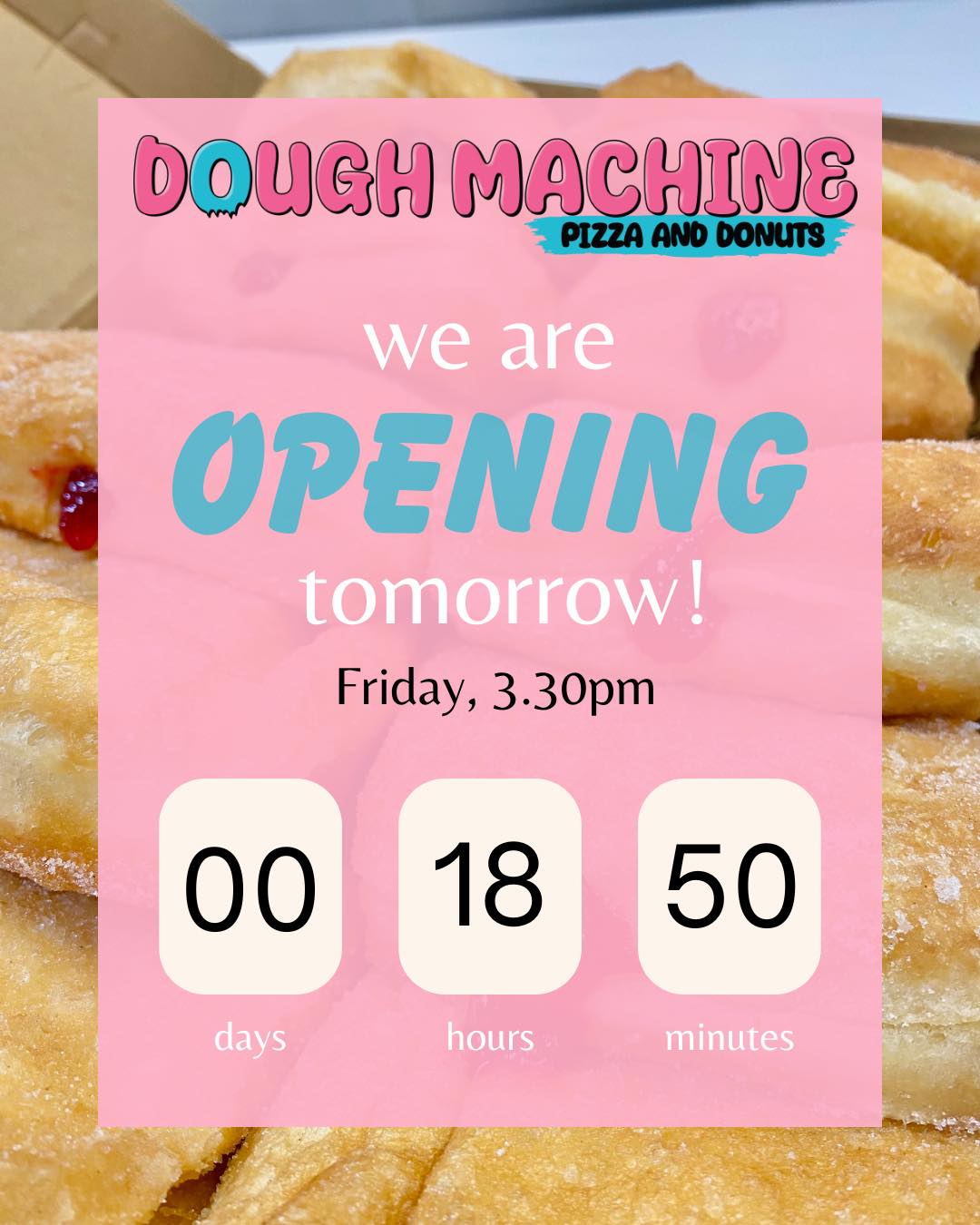 The wait is over! ๐ฅณ ๐คค
We are back to usual business hours from tomorrow, Friday, 3.30pm.
We look forward to serving you again!
๐ฉต๐ฉท,
The Dough Machine team