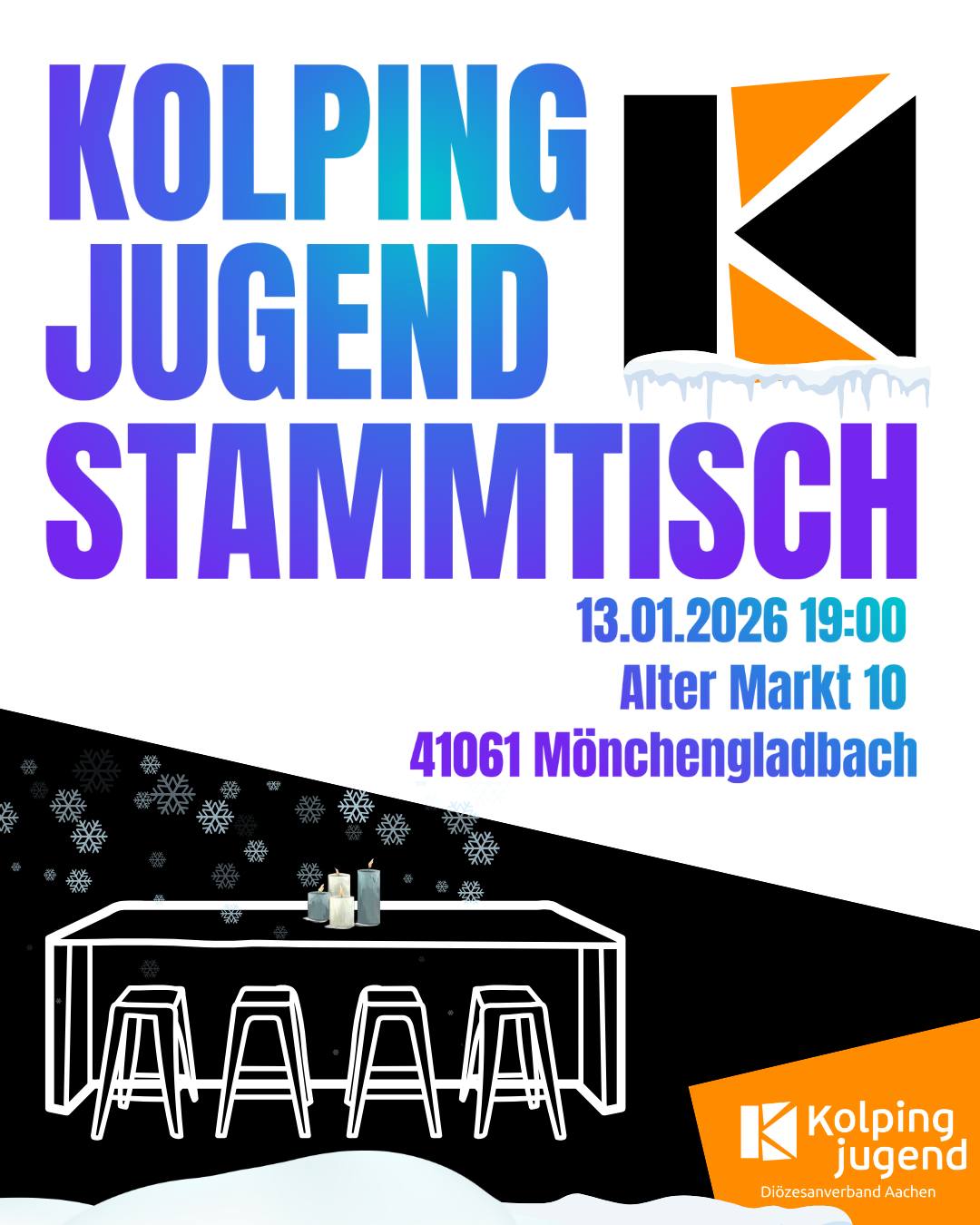 ✨ Stammtisch-Treffen ✨
Ein Abend zum Ankommen, Lachen & Zusammensein.
Snacks, Spiele, gute Gespräche und die beste Stimmung– wir freuen uns auf dich!🧡🖤
#kolpingvorort #kolpingjugendaachen #kolpingjugend #kolping #stammtisch