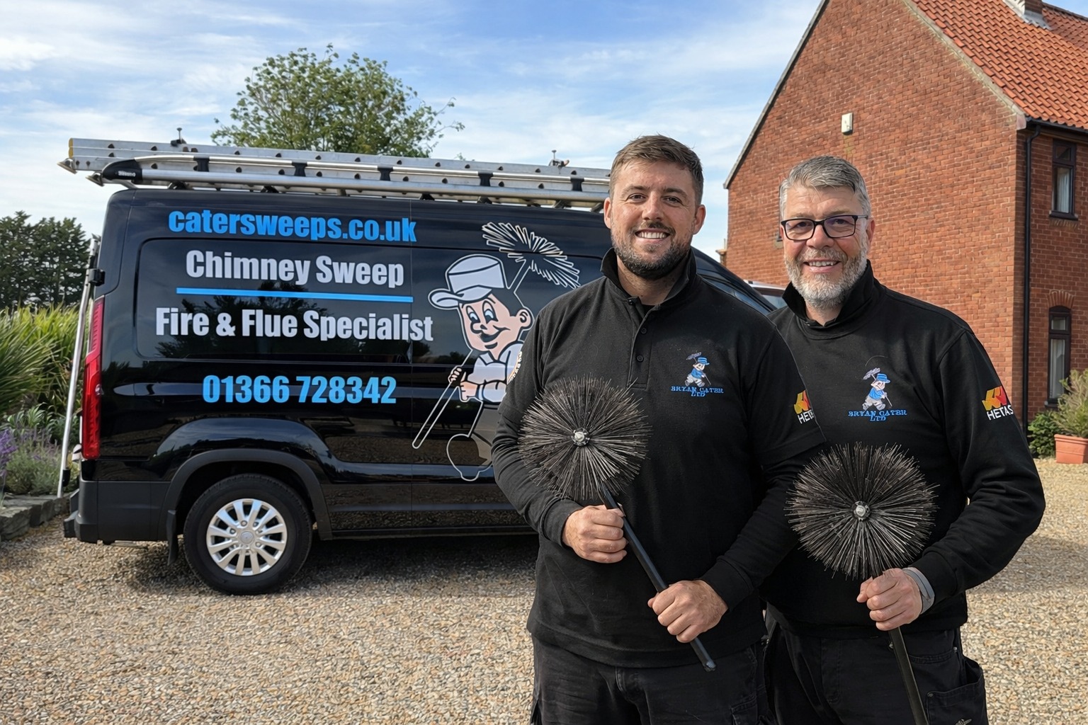 Fire & Flue Specialists 🔥 Chimney Sweeps 🔥 Stove Installers 🔥
01366 728342 - info@catersweeps.co.uk
www.catersweeps.co.uk
