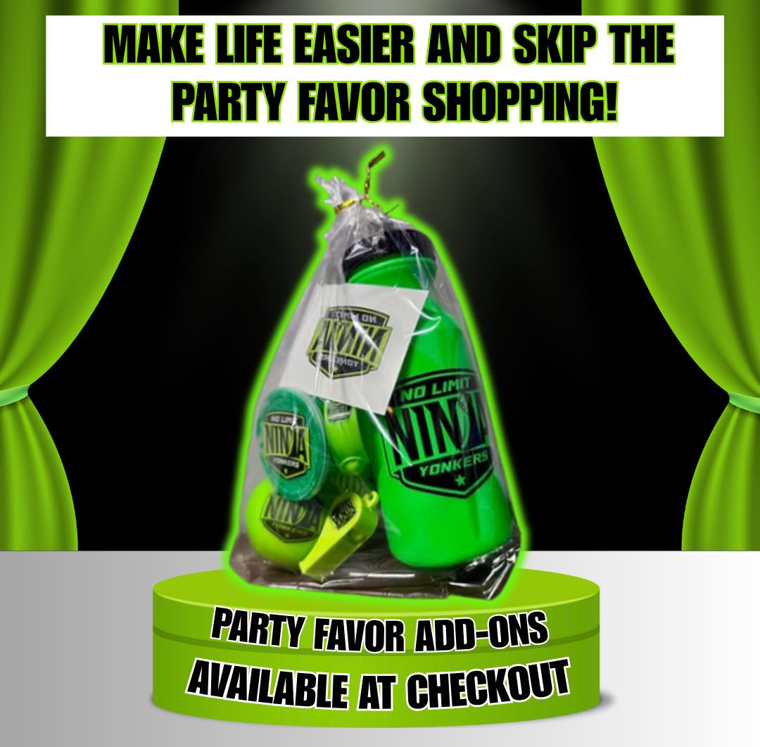 Making birthday planning even easier. 🎈 We offer custom party favor packs so you can check one more thing off your "to-do" list. ✅ Let us handle the favors while the kids handle the obstacles! 🤸♂️✨
Interested in booking a party? Book here ➡️ yonkersninja.com/ninjaparties
#BirthdayParty #NinjaBirthday #PartyIdeas #KidsParties #Celebrate #BirthdayFun #NinjaWarriorParty #PartyVenue #BirthdayVenue #BirthdayBash #NoLimitNinja #YonkersNY #WestchesterNY #NinjaWarrior #NinjaTraining #NinjaGym #ObstacleCourse #WestchesterMoms #YonkersMoms