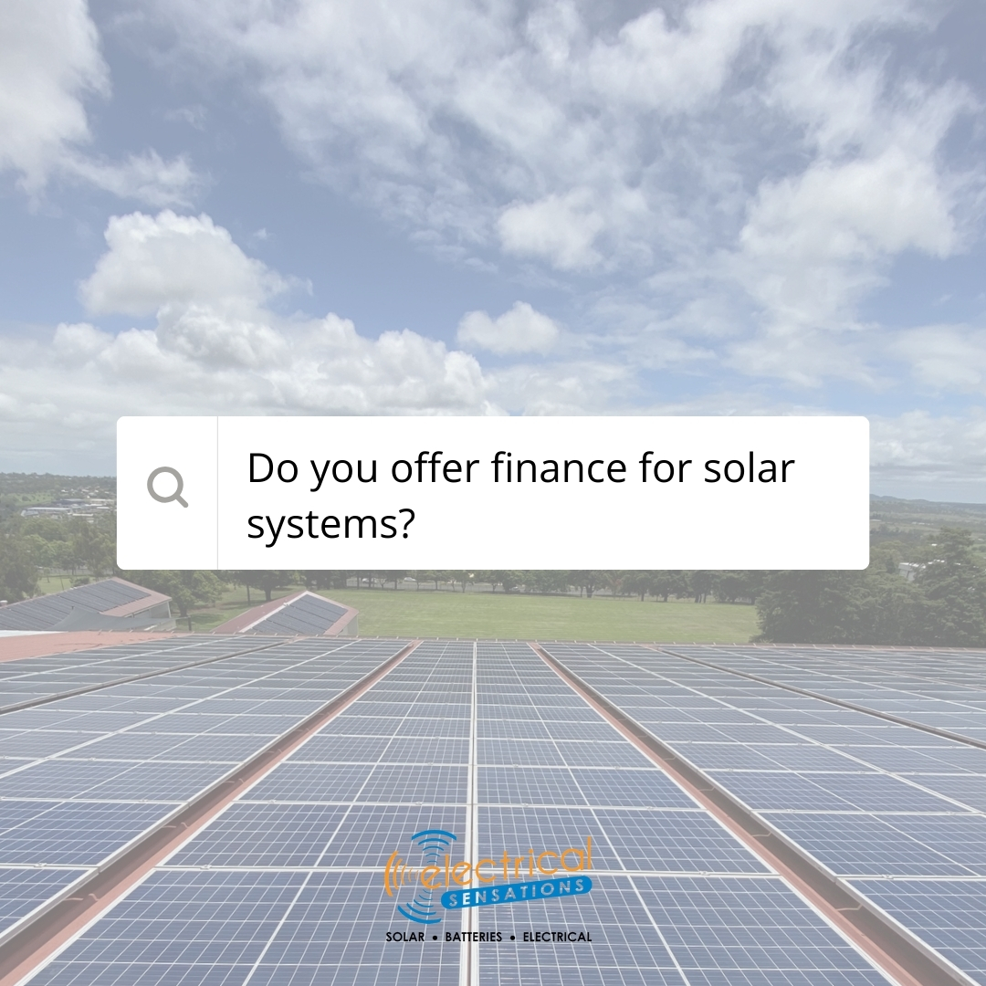 FAQ - "Do you offer finance for solar/battery systems?"
We can put you in touch with financiers (like Plenti and Parker Lane), BUT we don’t provide interest-free finance options. Some banks are now offering specific 'green' loans for solar as well.
Electrical Sensations is not a licensed financier and can’t give advice on which financial products to use. We prefer to leave arranging finance to the finance experts, and we stick to what we do best – installing quality solar, battery and electrical systems.