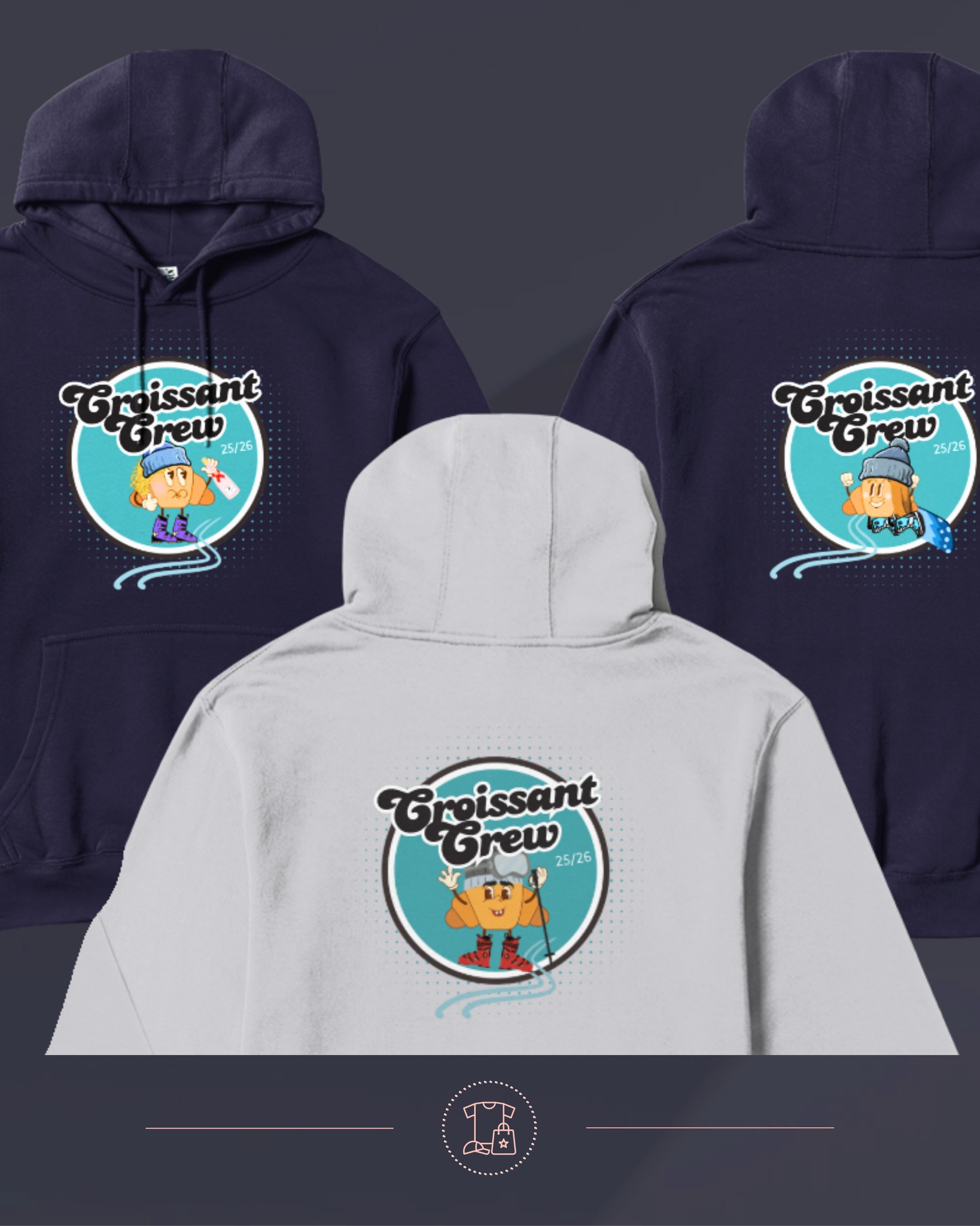 🏔️❄️ Personalised Hoodies to Hit the Slopes in Style! 🎿✨
At the end of last year we designed and produced a selection of bespoke hoodies for the 'Croissant Crews' team ski trip!
We created unique designs that reflected their personality and style and printed these on premium quality hoodies ensuring comfort and warmth during chilly ski days.
If you're looking for personalised branded clothing for corporate days, events or just to promote your business, get in touch today to discuss your requirements and see how we can bring your vision to life.
#SkiTrip2026 #BespokeHoodies #CustomDesign #TeamSpirit #brandedclothing