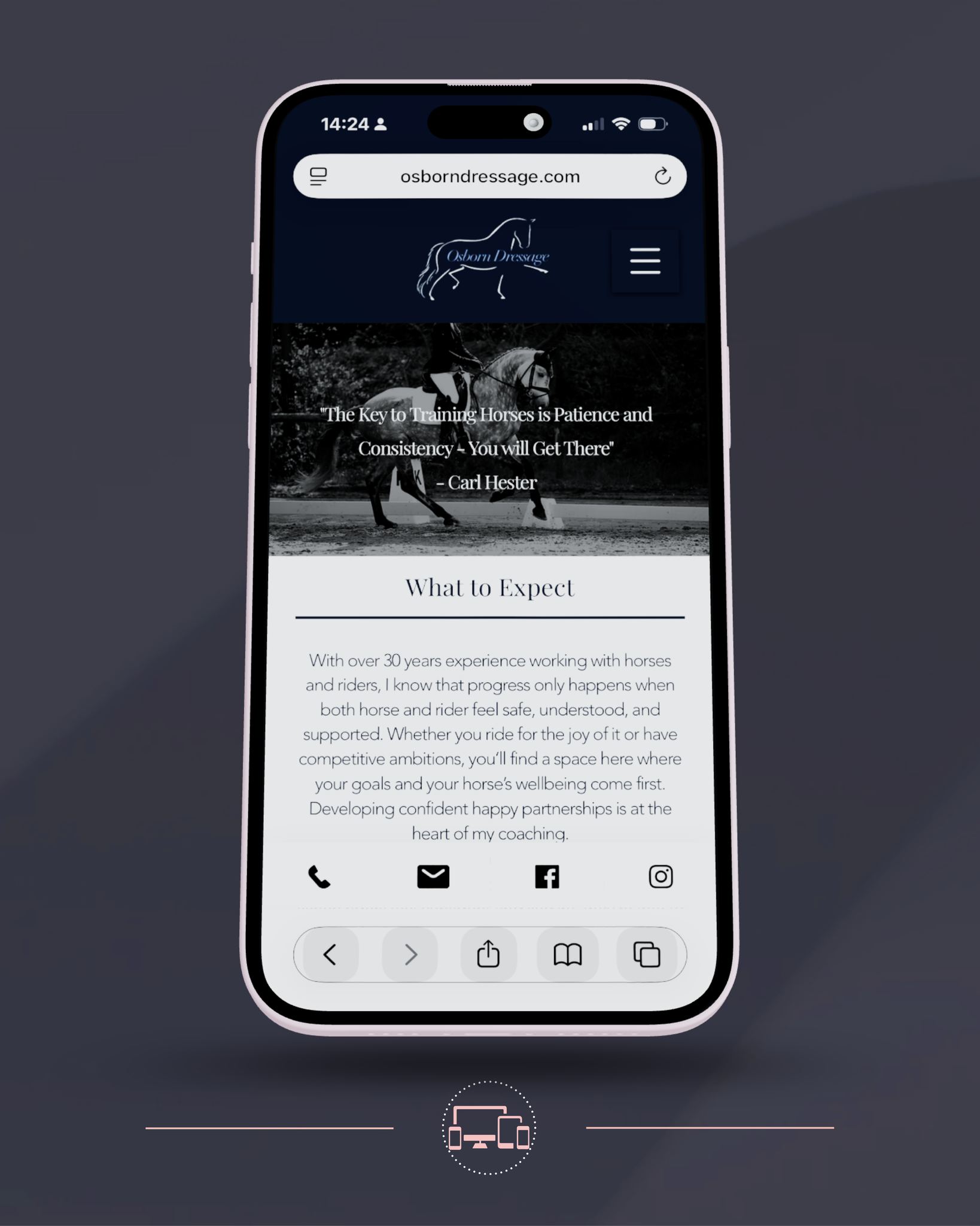 ๐ซ A Website Refresh for Osborn Dressage ๐ซ
Osborn Dressage are an equestrian mindset & performance coach who contacted us to help refine and mobile optimise their website.
We set a page layout template in their existing WiX site to ensure colour palettes, fonts and image ratios were all consistent and simplified so they could add their content easily.
In addition, we added specific auto response contact forms for event registration, enquiries and links to their social channels, email and phone numbers to make it easier for clients to get in touch.
If your website could do with a little TLC, then get in touch and see how we can sprinkle some magic.
#WebsiteRefresh #websiterefresh #newlook #revampedwebsite #equestrianwebsite #sisumarketing
