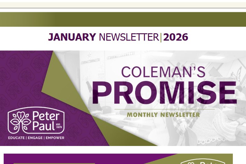 Want to know more about the exciting programs we have scheduled this month? Take a look at what's ahead in our January issue of Coleman's Promise. https://conta.cc/49tBQGQ