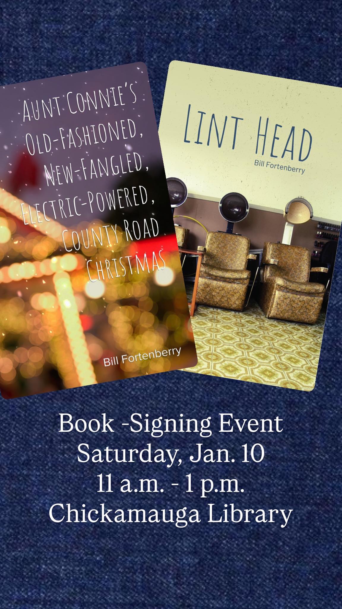 Spread the word! Join me and five more northwest Georgia authors at the Chickamauga Library Saturday, Jan. 10 from 11 a.m. - 1 p.m. for a book-signing event. Come check it out!
