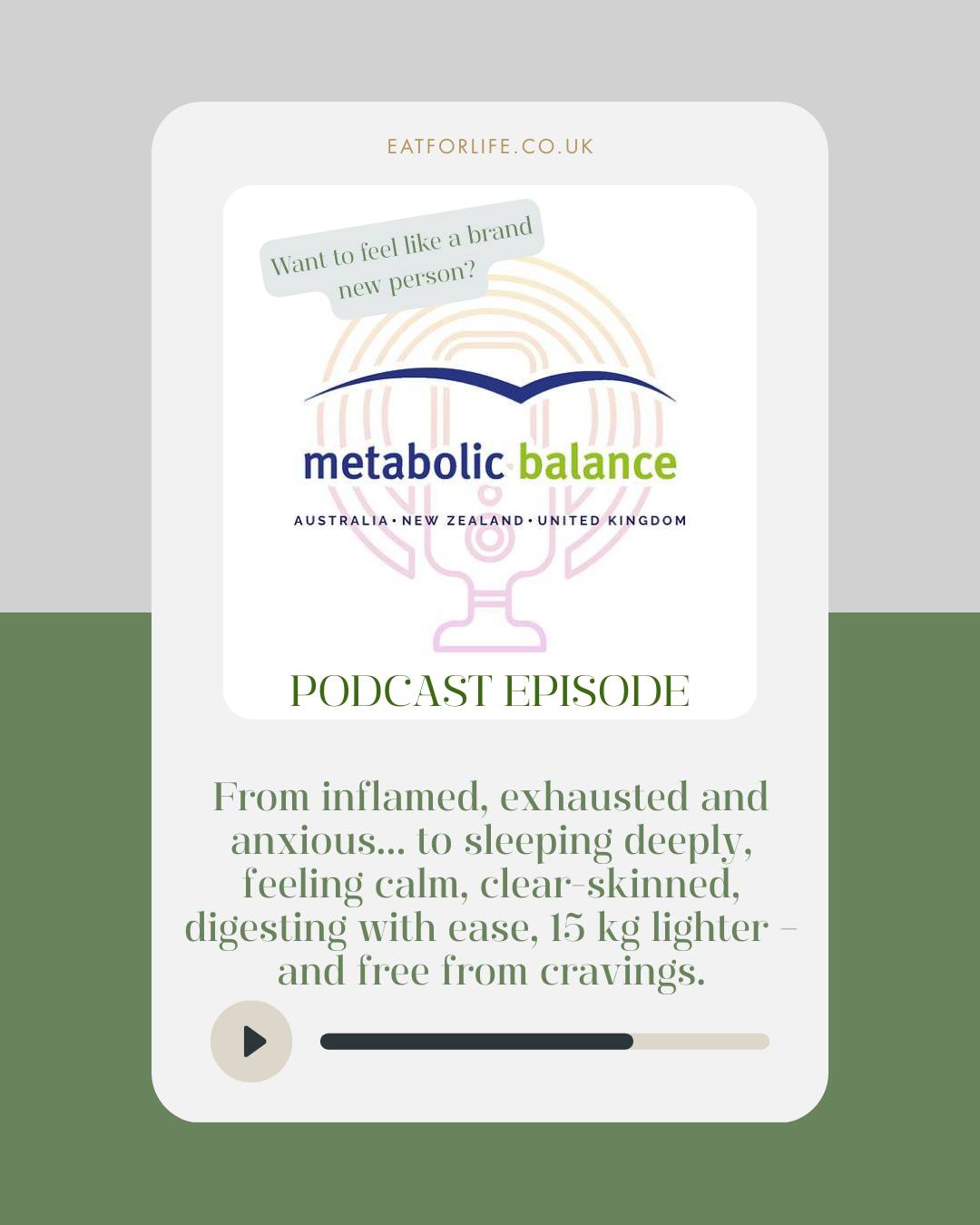 From exhaustion, anxiety, and years of feeling unheard… to calm, clarity, and renewed energy ✨
In this inspiring podcast episode, a guest shares her powerful Metabolic Balance journey and how personalised nutrition, real food and consistent support helped her move from physical and emotional exhaustion to feeling healthy, energised and grounded again. After years of inflammation, stress, misdiagnosed arthritis and emotional strain due to bereavement, she reached a point where she knew she couldn’t continue alone.
She speaks openly about the shifts she experienced — improved sleep, reduced anxiety, clearer skin, balanced digestion, freedom from long-standing cravings, and as a bonus, a 15 kg weight loss.
More importantly, she shares how a simple routine and personalised guidance helped her rebuild confidence and reconnect with her wellbeing.
🎧 Listen to the episode (to be found at https://metabolicbalanceanz.buzzsprout.com/2359186/episodes/18370107).
If this story resonates and you’re tired of pushing through on your own, support can make all the difference. Email me at hello@eatforlife.co.uk to arrange an initial call to explore whether this approach would work for you.
#MetabolicBalance
#PersonalisedNutrition
#MetabolicBalancePodcastSuccessStories
#MidlifeHealth
#HormoneHealth
#InflammationHealing
#SustainableWellbeing
#RealFoodNutrition
#HealthFromWithin
#EnergyAndBalance
#HolisticHealth
#WomenSupportingWomen
#LifestyleChange
#FeelLikeYourselfAgain
